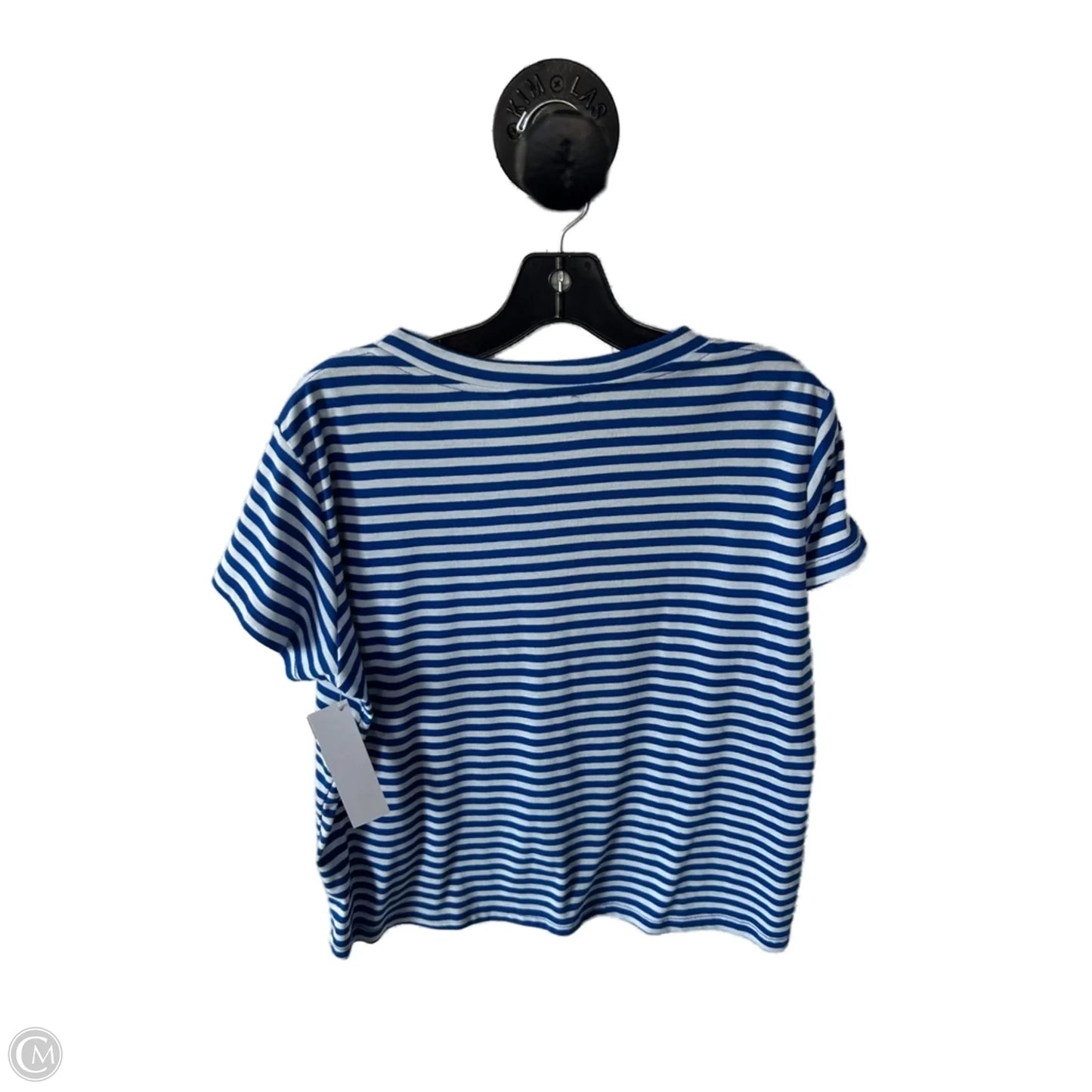 Top Short Sleeve By Clothes Mentor In Blue & White, Size: 1x