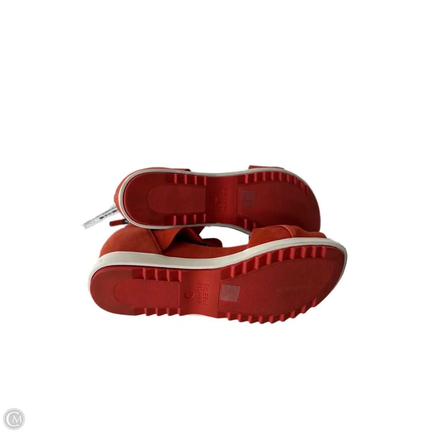 Sandals Heels Wedge By Eileen Fisher In Orange, Size: 6.5