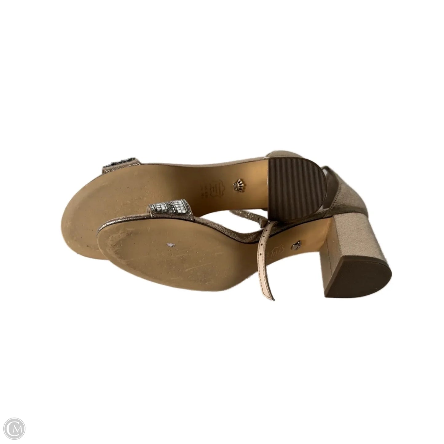 Sandals Heels Block By Nina In Gold & Silver, Size: 6.5