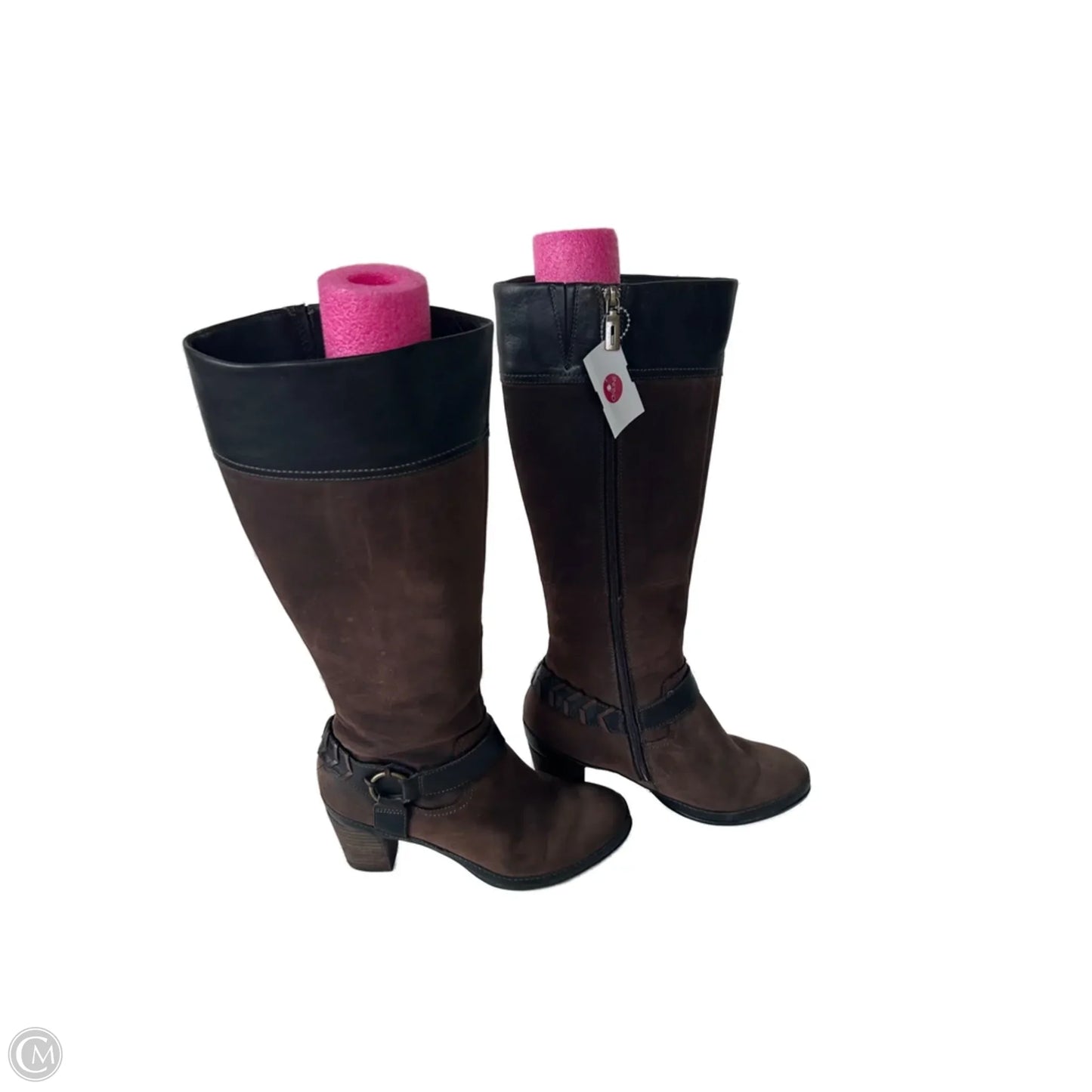 Boots Knee Heels By Clarks In Brown, Size: 6.5