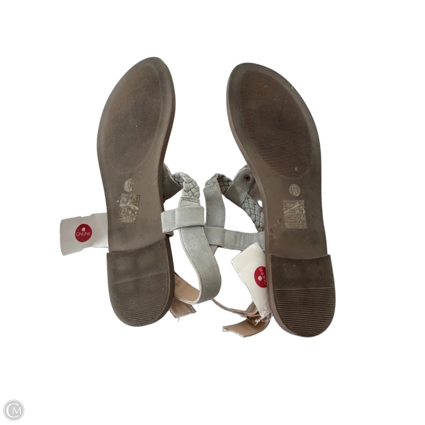 Sandals Flats By Clothes Mentor In Grey, Size: 10
