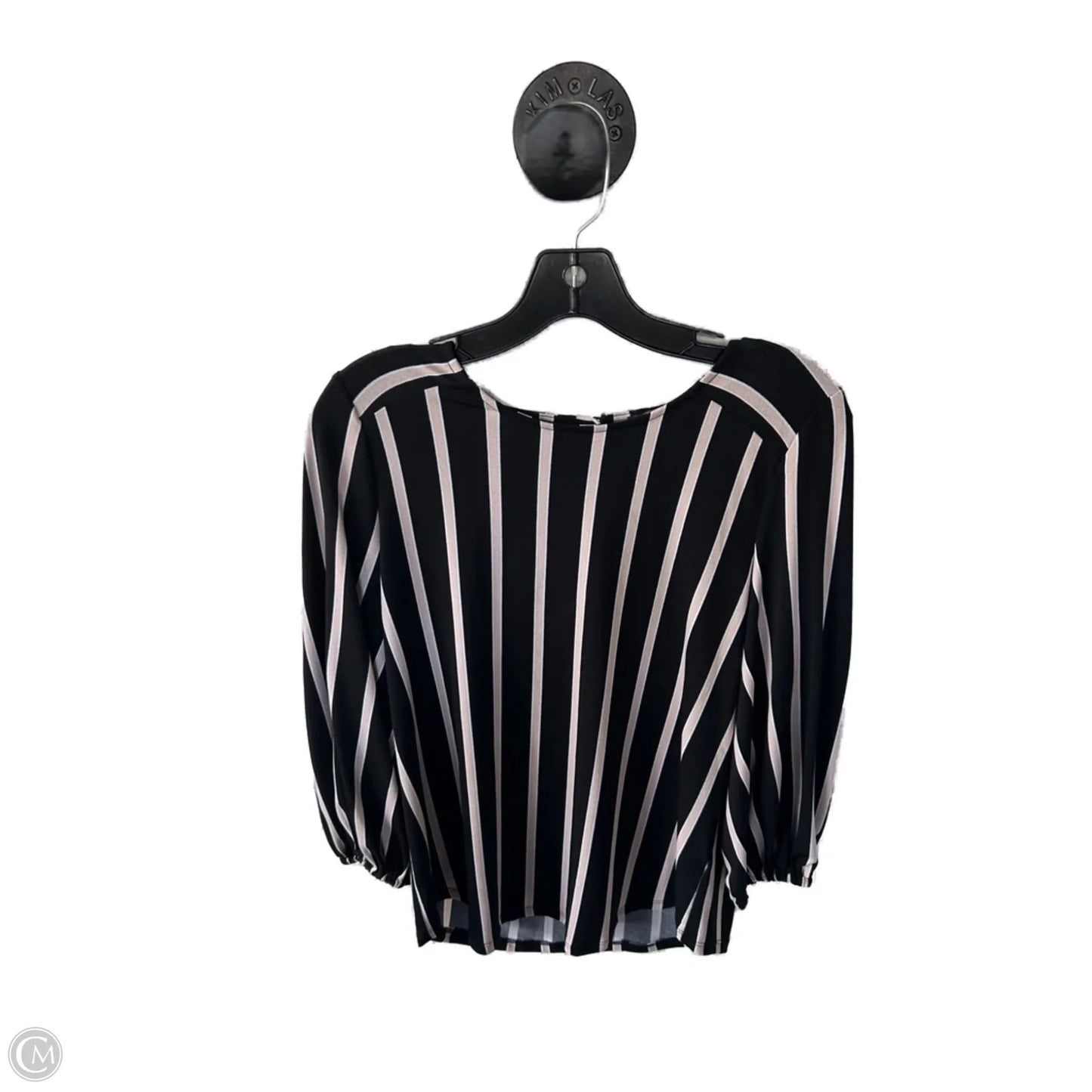 Top Long Sleeve By Adrianna Papell In Black & White, Size: S