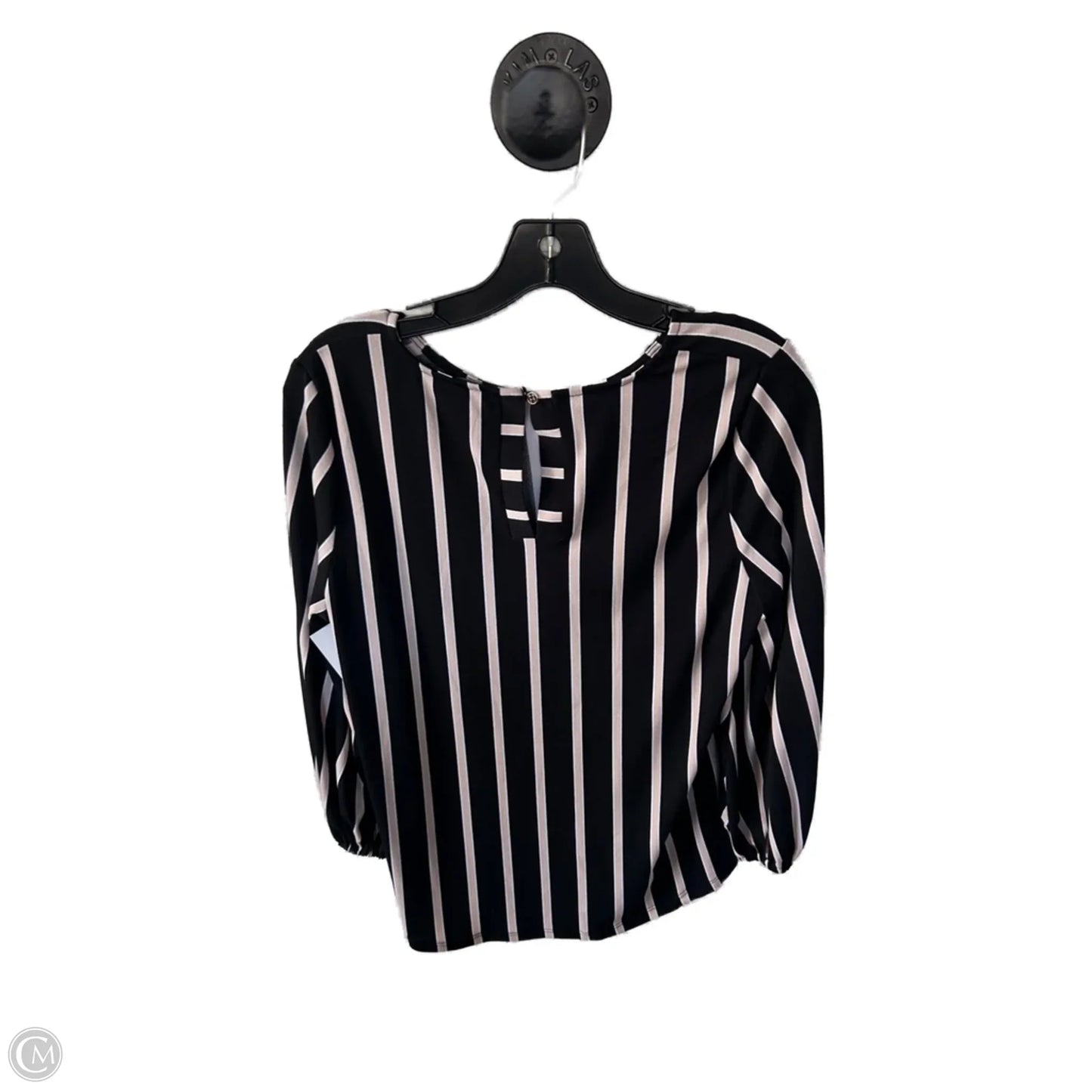 Top Long Sleeve By Adrianna Papell In Black & White, Size: S