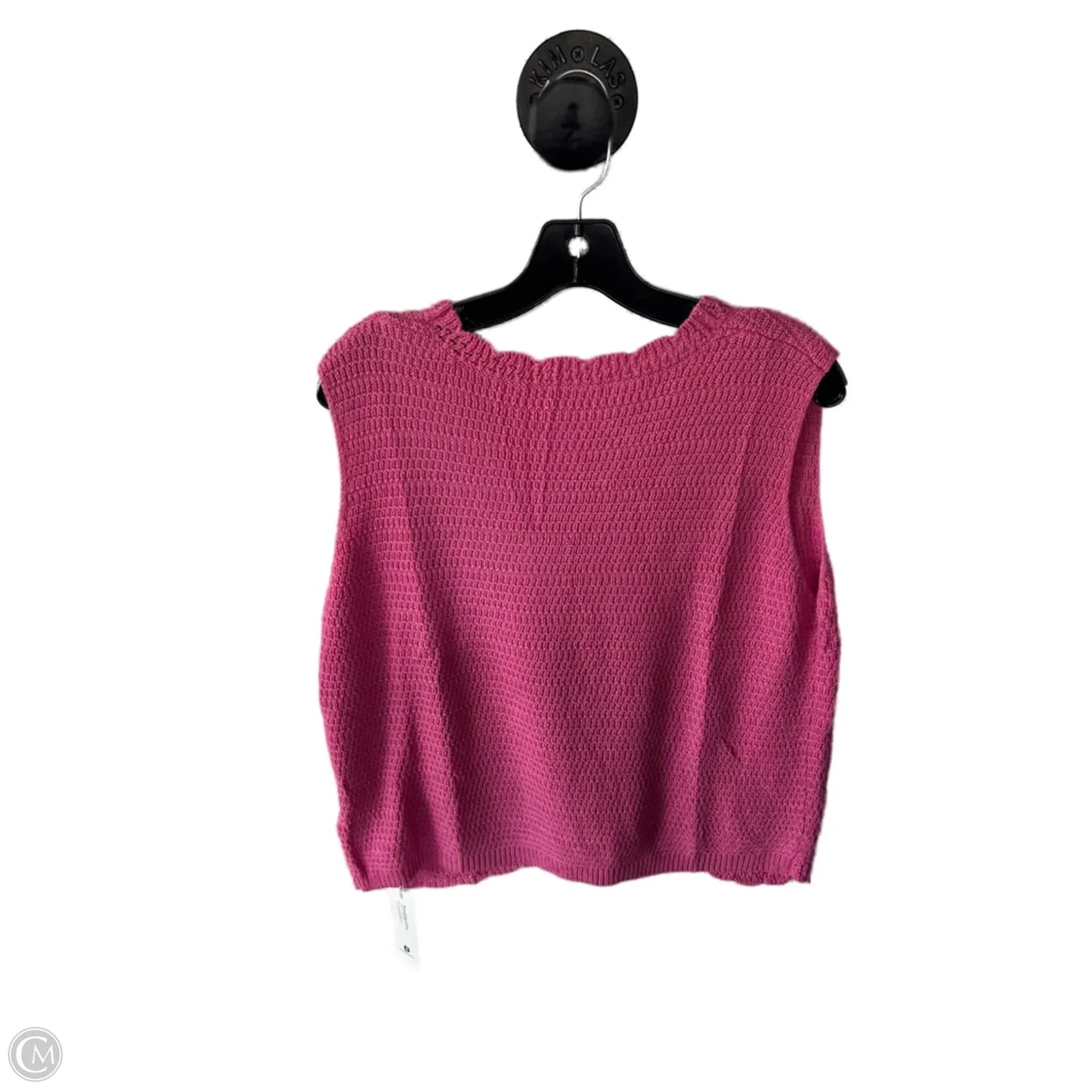 Vest Sweater By Clothes Mentor In Pink, Size: Xl