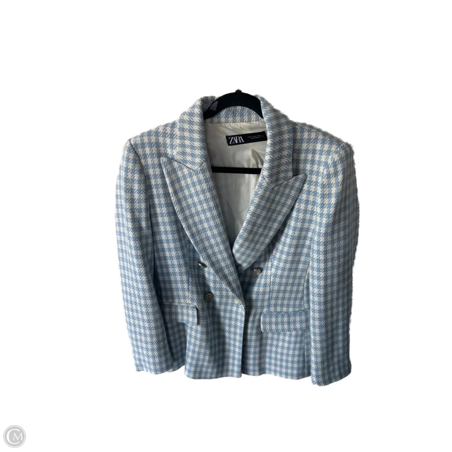 Blazer By Zara In Blue & Cream, Size: Xl