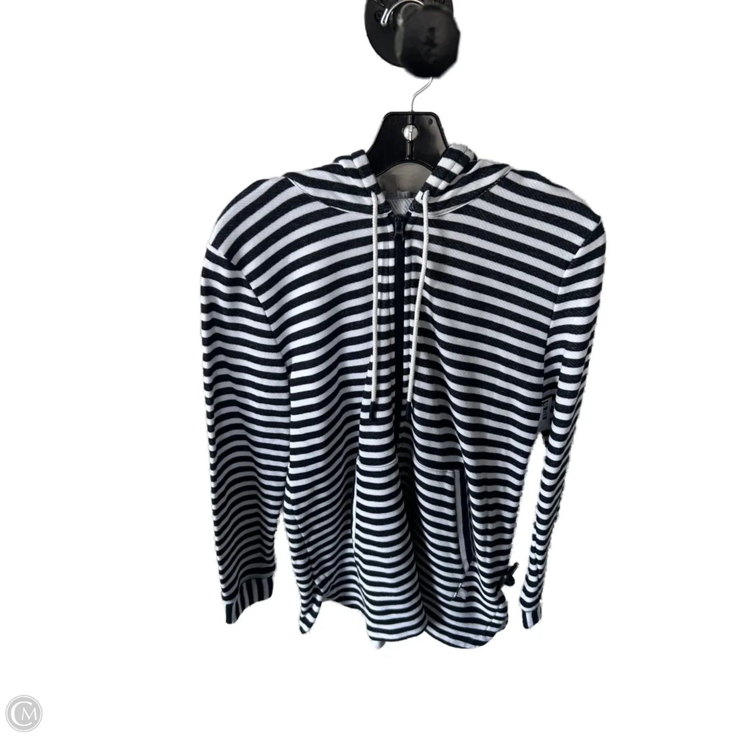 Sweatshirt Hoodie By Talbots In Blue & White, Size: L