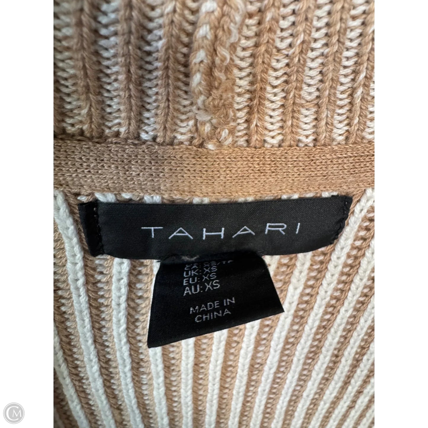 Sweater Cardigan By Tahari By Arthur Levine In Tan, Size: Xs