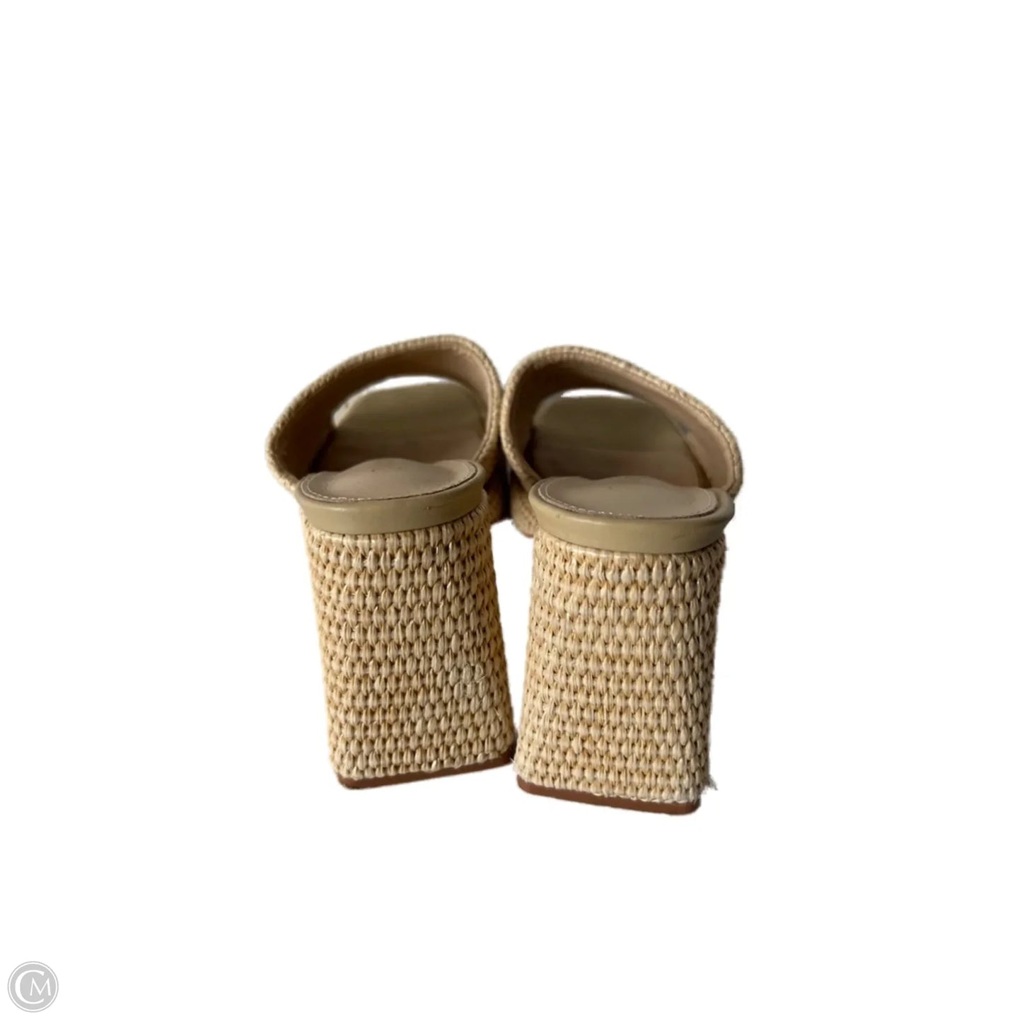 Sandals Heels Block By Clothes Mentor In Cream, Size: 8.5