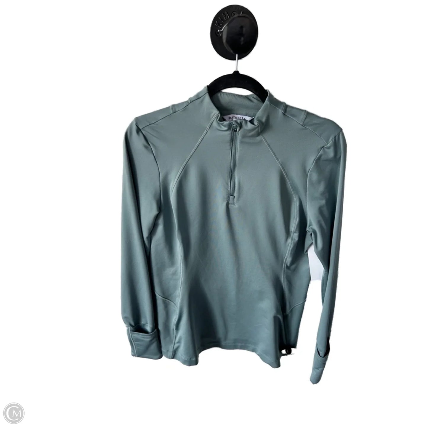 Athletic Top Long Sleeve Collar By Athleta In Green, Size: M