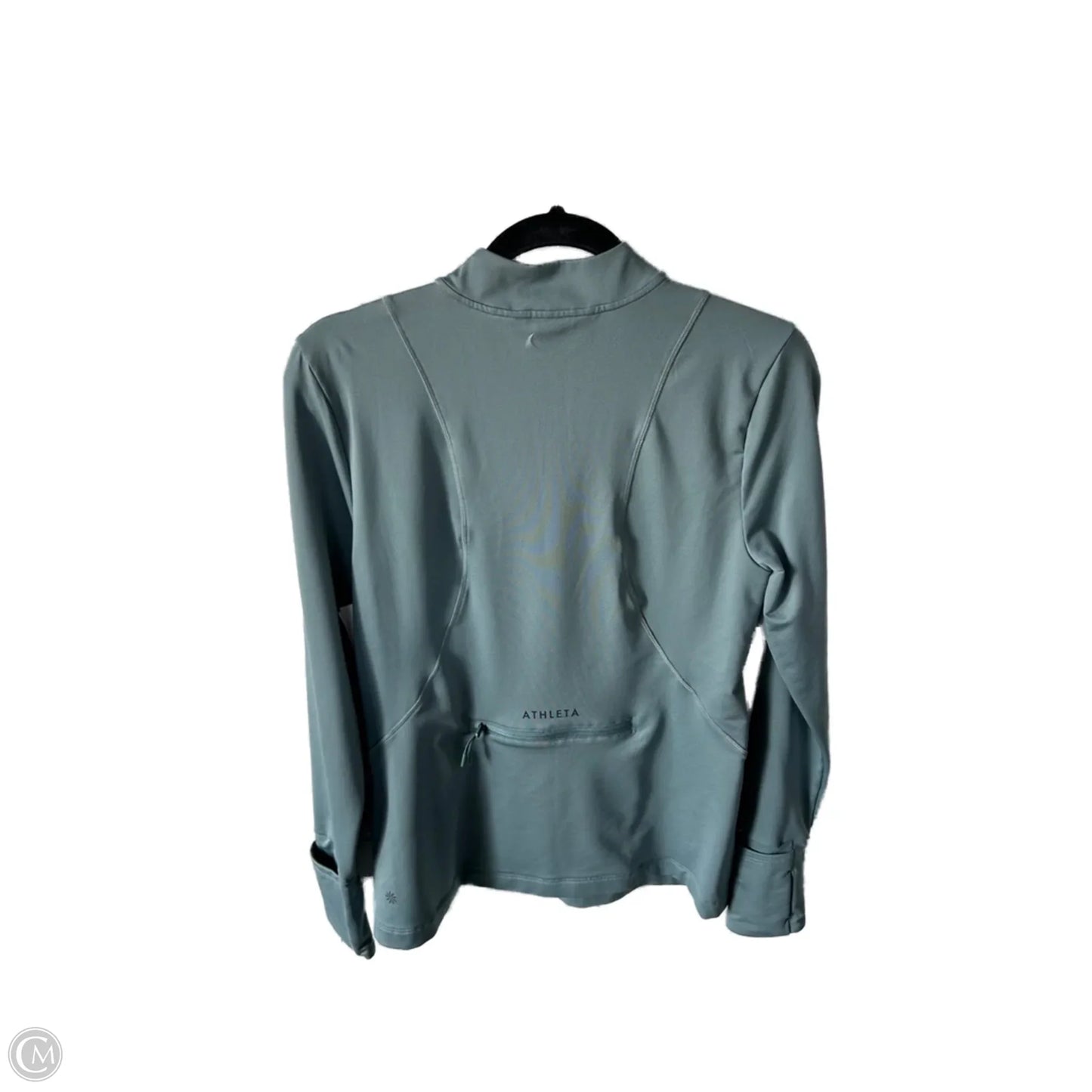 Athletic Top Long Sleeve Collar By Athleta In Green, Size: M