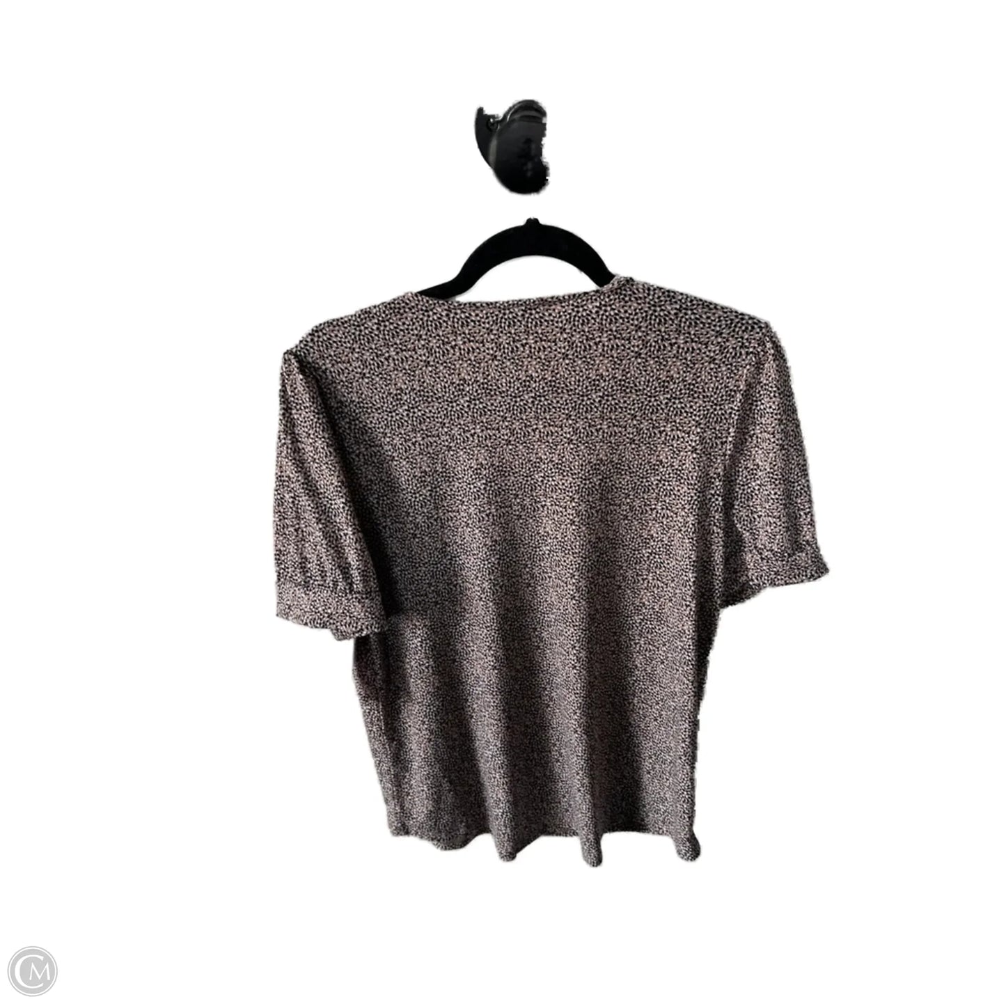 Top Short Sleeve By Adrianna Papell In Black & Tan, Size: M