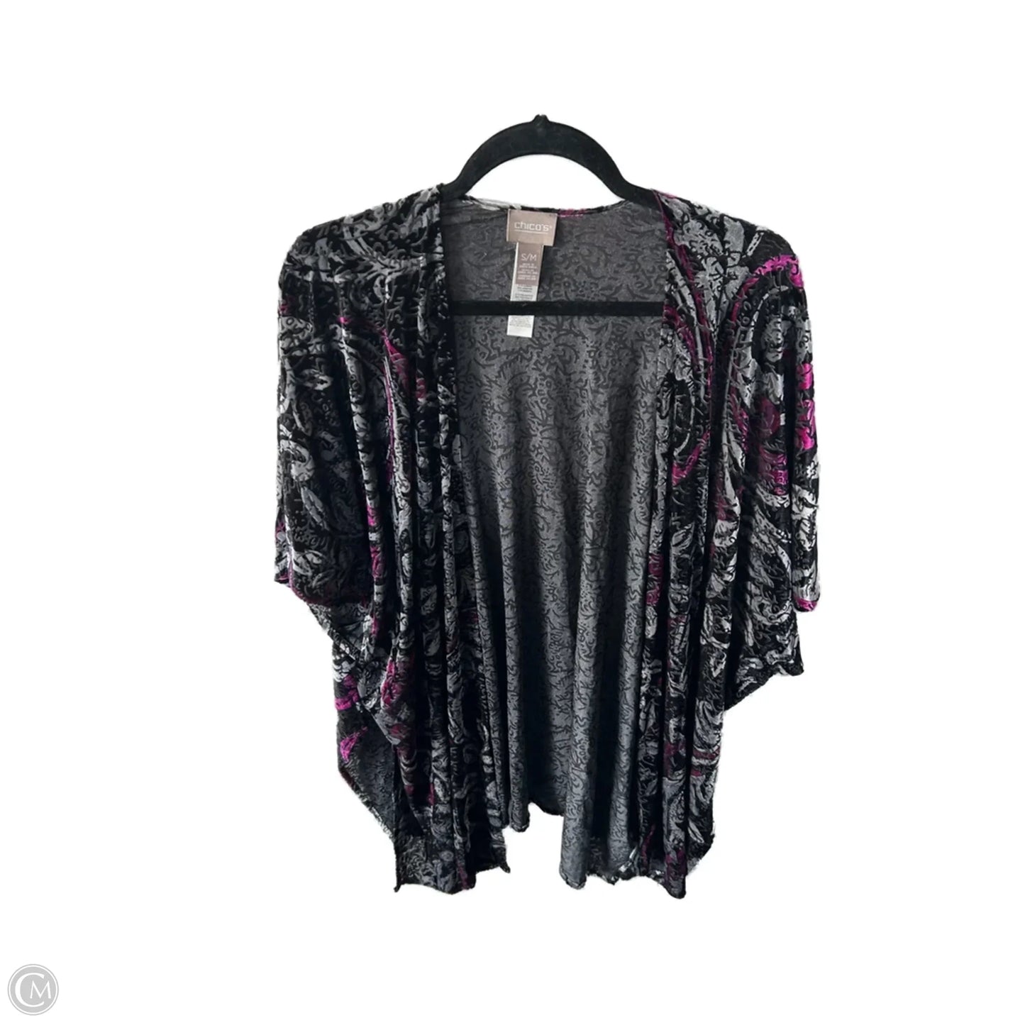 Cardigan By Chicos In Black & White, Size: S