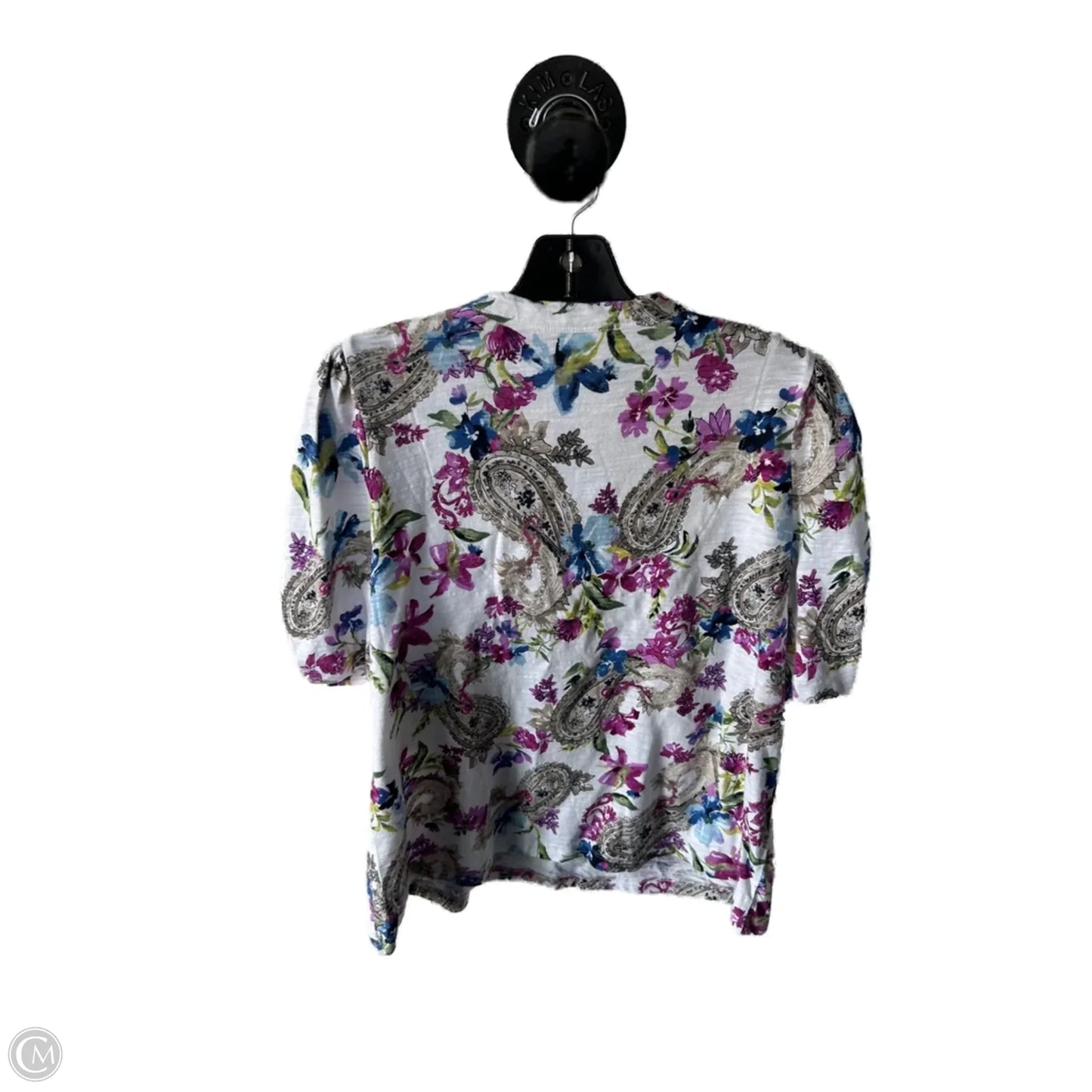 Top 3/4 Sleeve By Chicos In Purple & Tan, Size: L