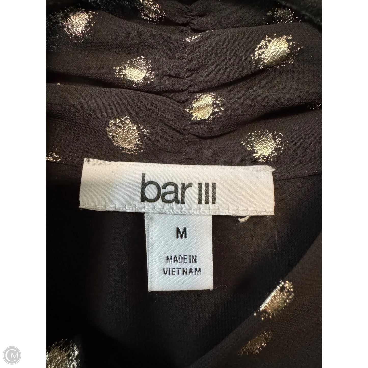Top Sleeveless By Bar Iii In Black & Gold, Size: M