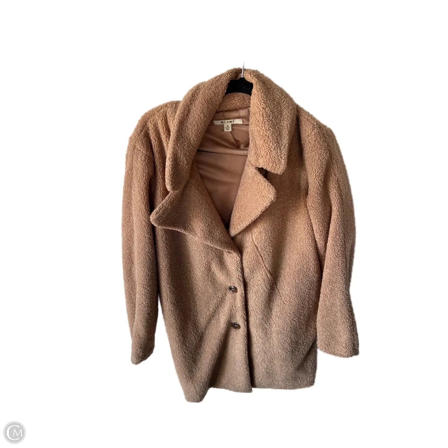 Coat Faux Fur & Sherpa By Miami In Tan, Size: M