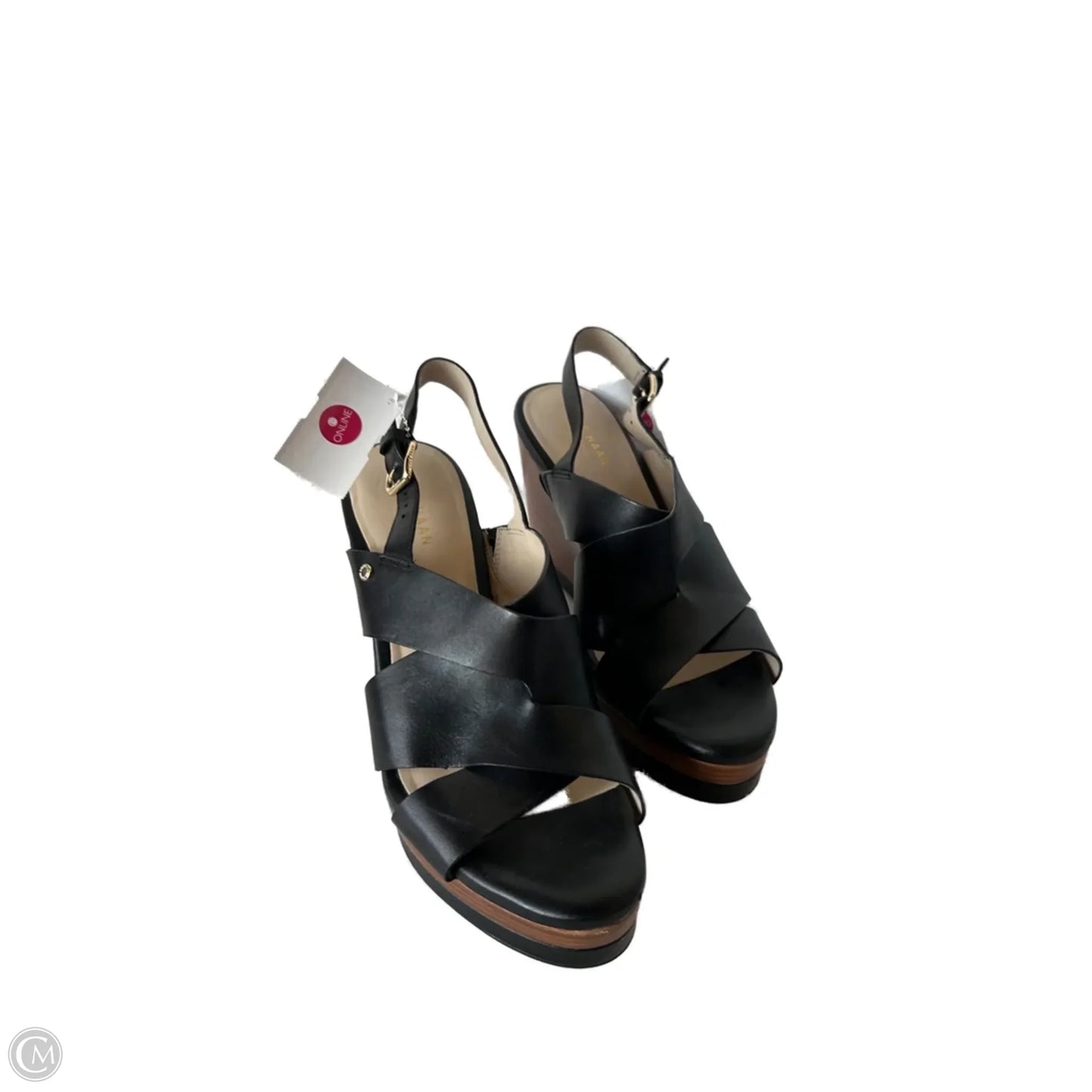Sandals Heels Wedge By Cole-haan In Black, Size: 8