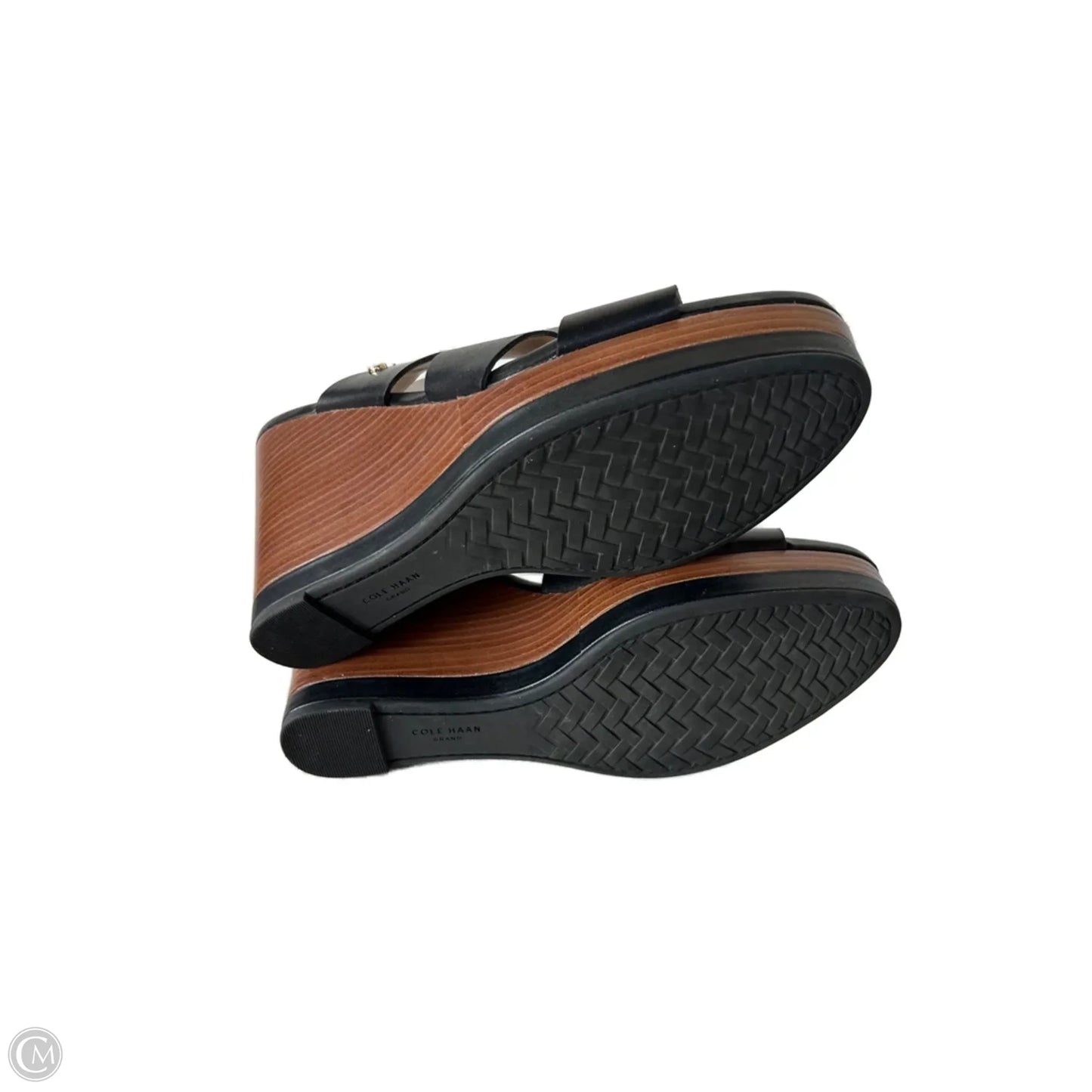 Sandals Heels Wedge By Cole-haan In Black, Size: 8