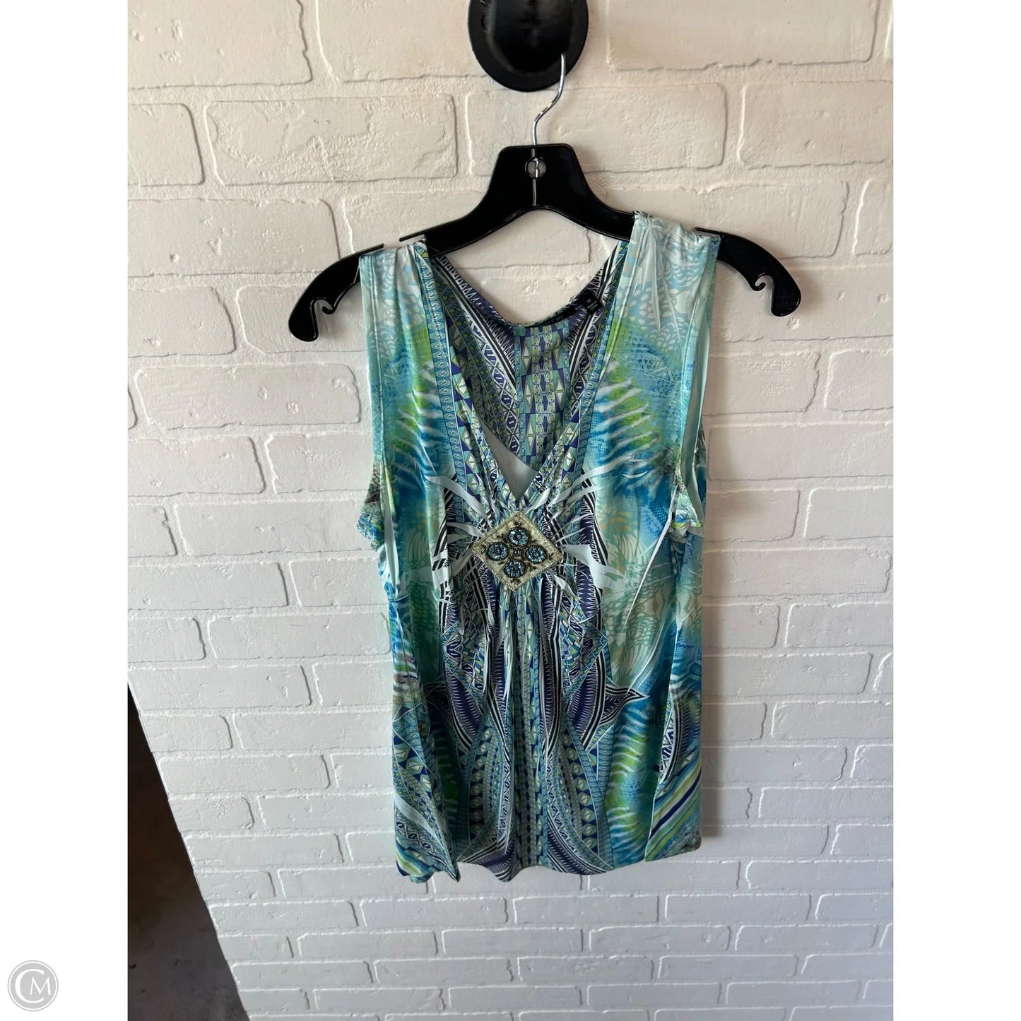 Top Sleeveless By Apt 9 In Blue & Green, Size: M