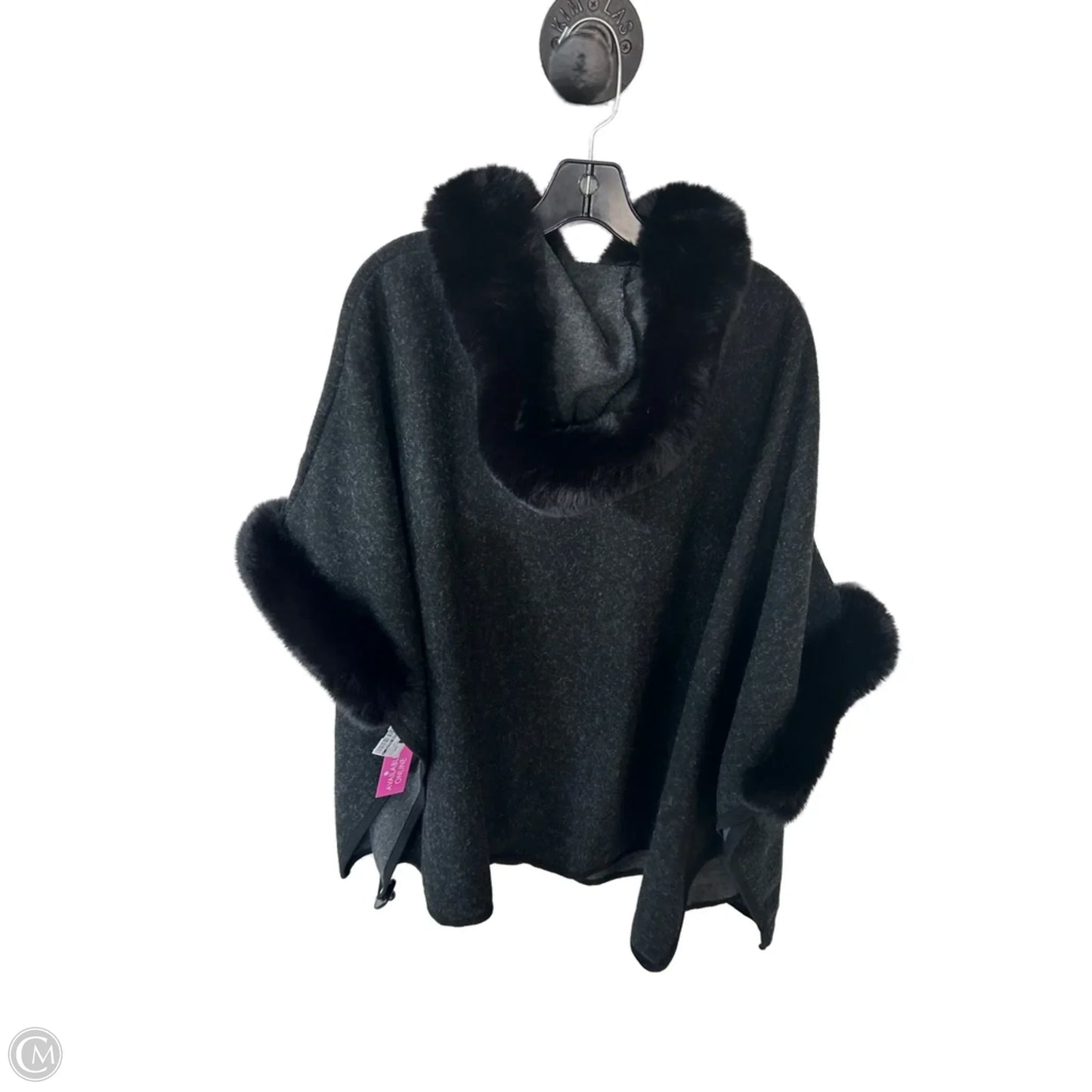 Poncho By Clothes Mentor In Black & Grey, Size: Osfm