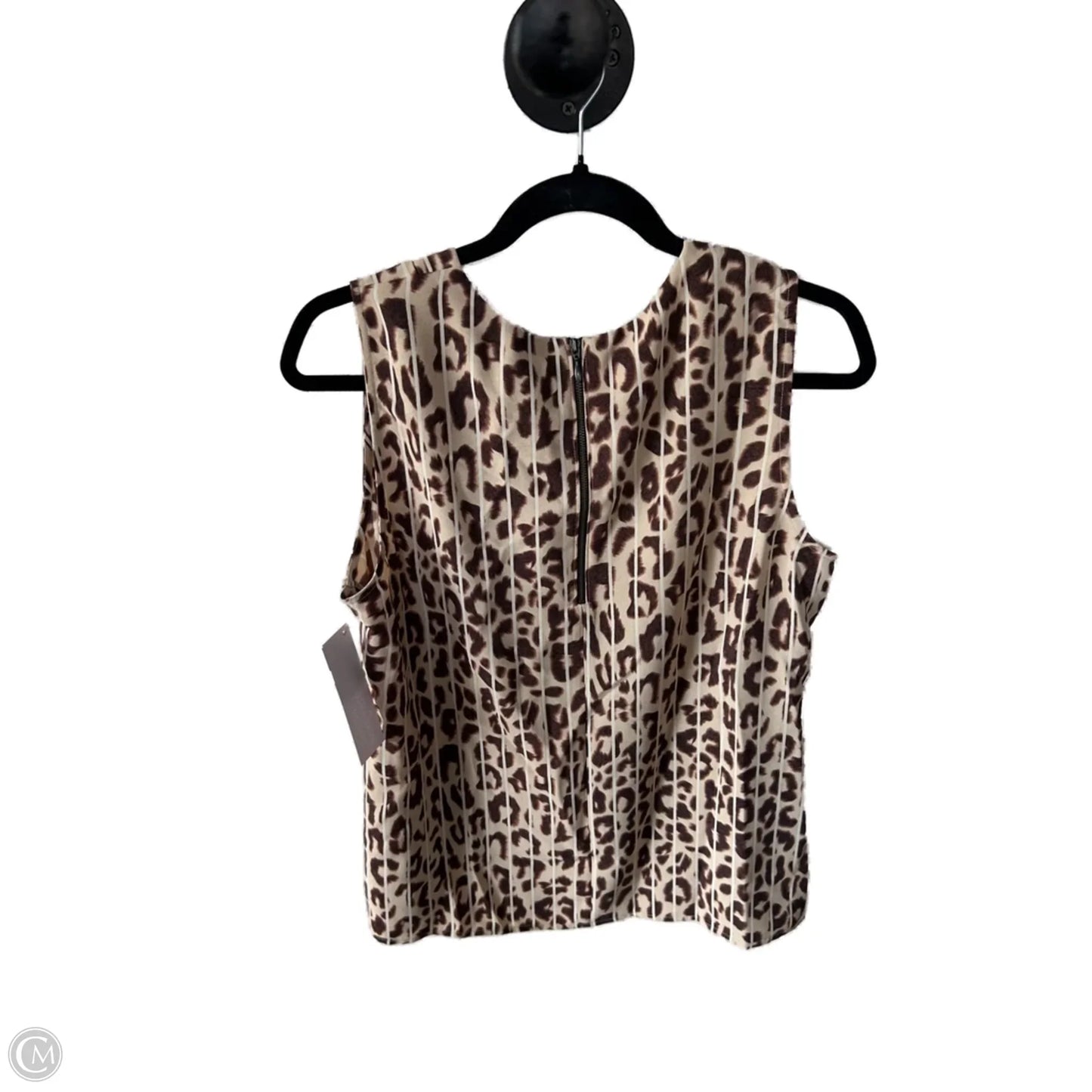 Top Sleeveless By Cabi In Brown & Cream, Size: M