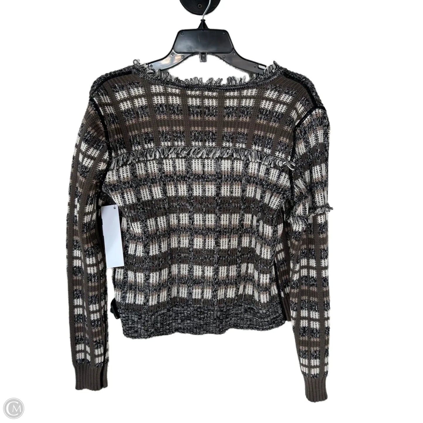 Sweater Cardigan By Cabi In Brown & Cream, Size: S