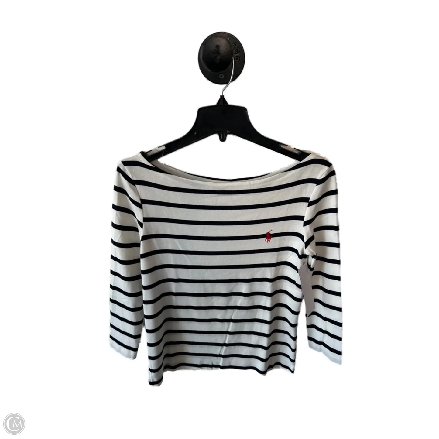 Top Long Sleeve By Polo Ralph Lauren In Black & White, Size: S