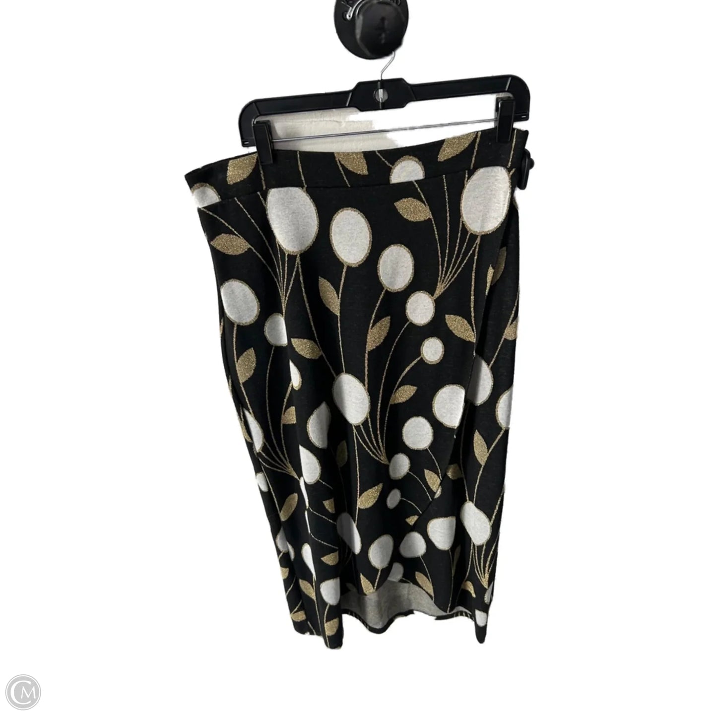 Skirt Maxi By Maeve In Black & Gold, Size: 12