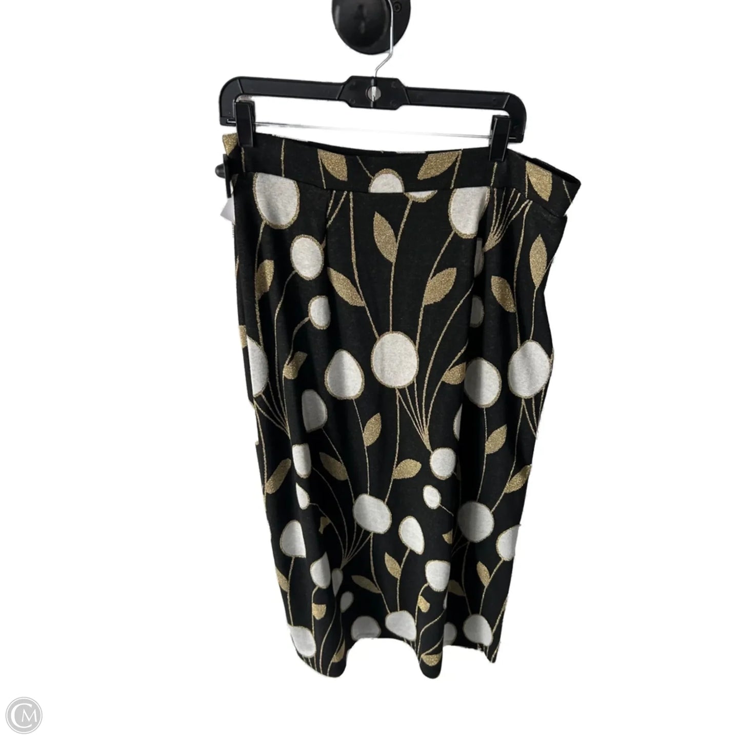 Skirt Maxi By Maeve In Black & Gold, Size: 12