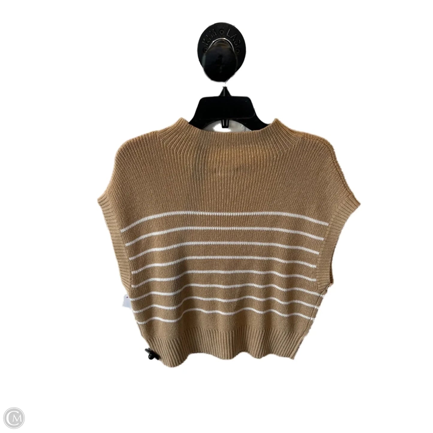 Vest Sweater By Maeve In Tan & White, Size: L