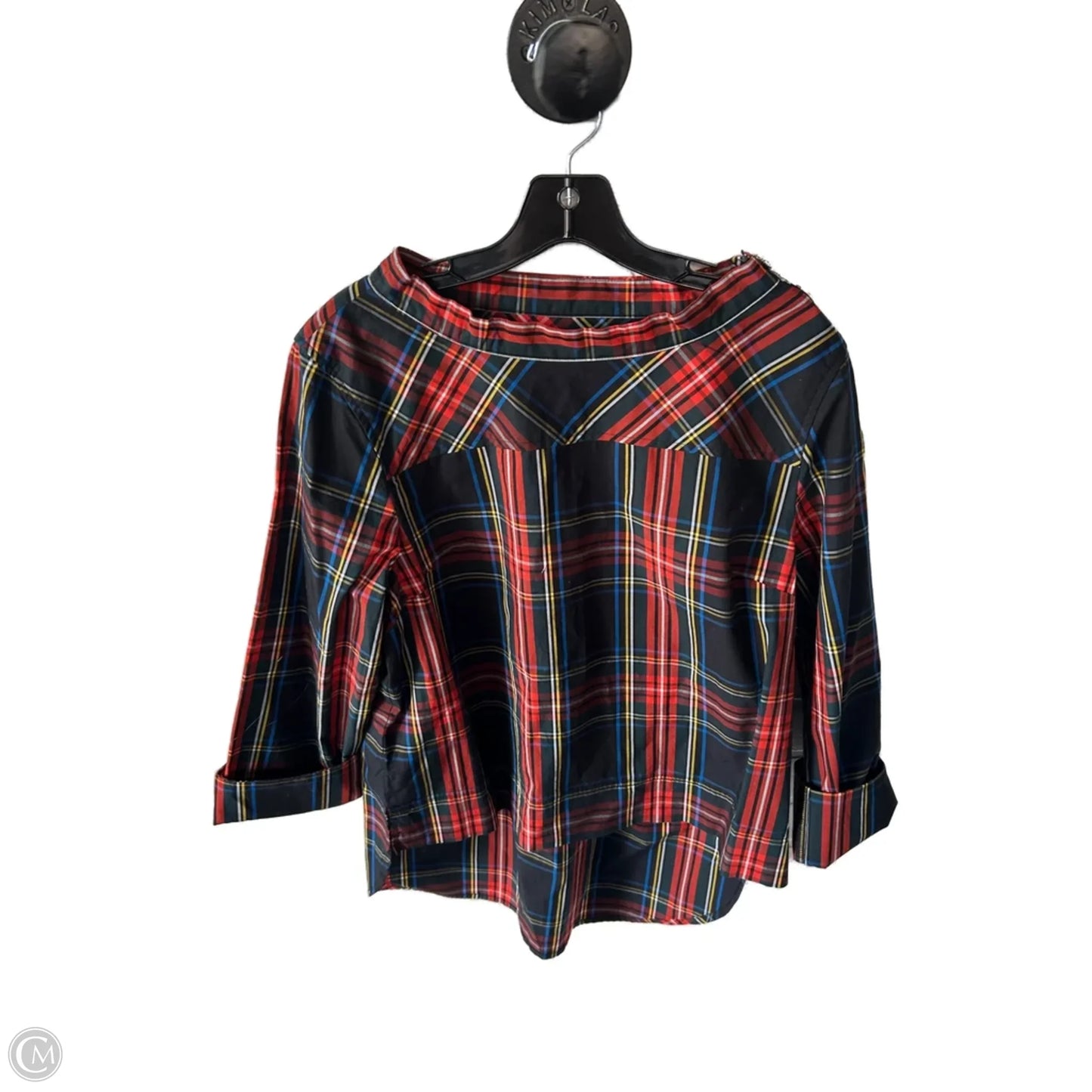 Top Long Sleeve By J. Crew In Black & Red, Size: M