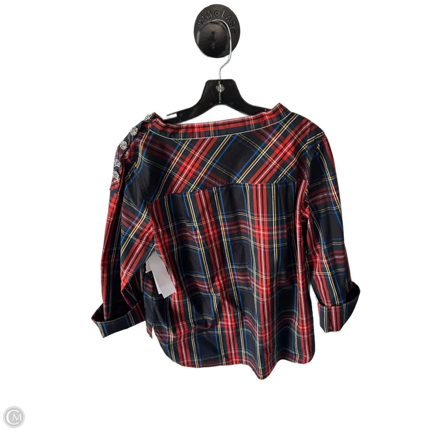 Top Long Sleeve By J. Crew In Black & Red, Size: M