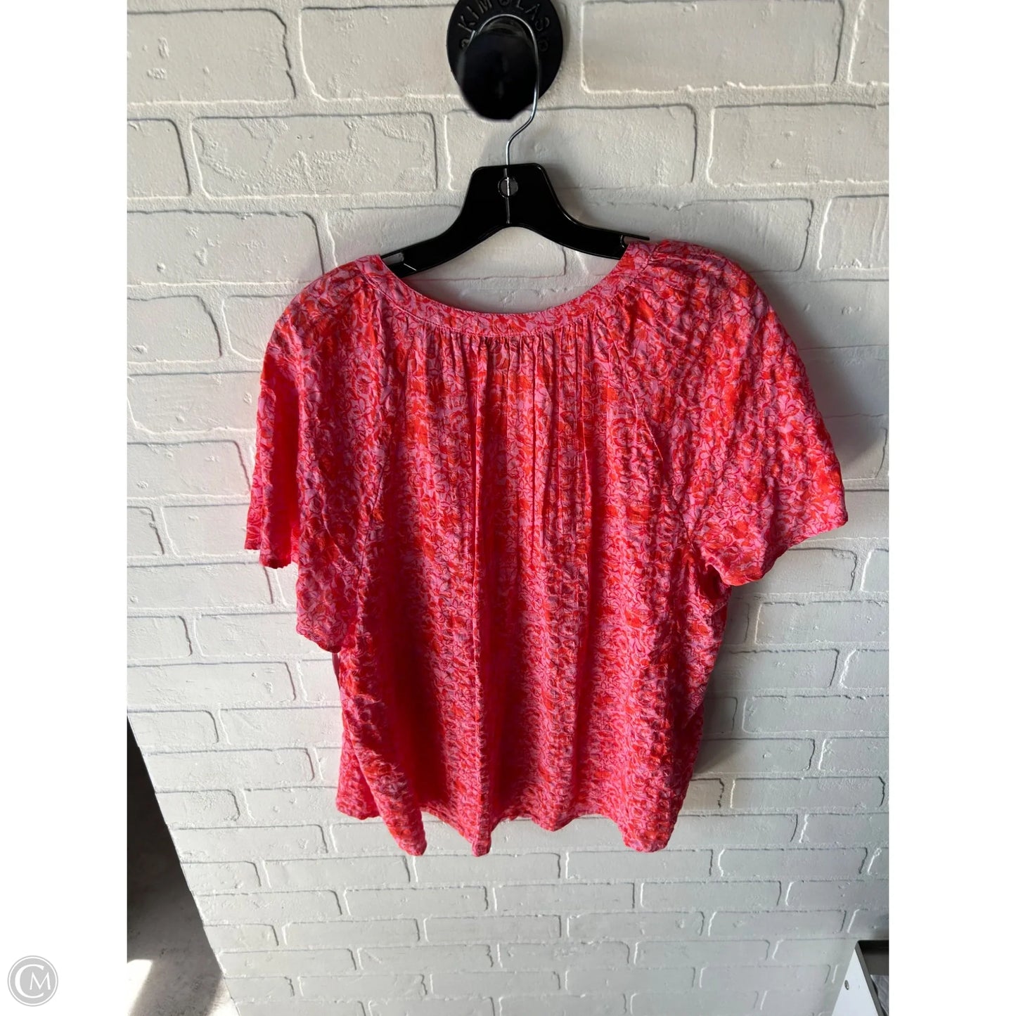 Top Short Sleeve By Style And Company In Orange & Pink, Size: Xl
