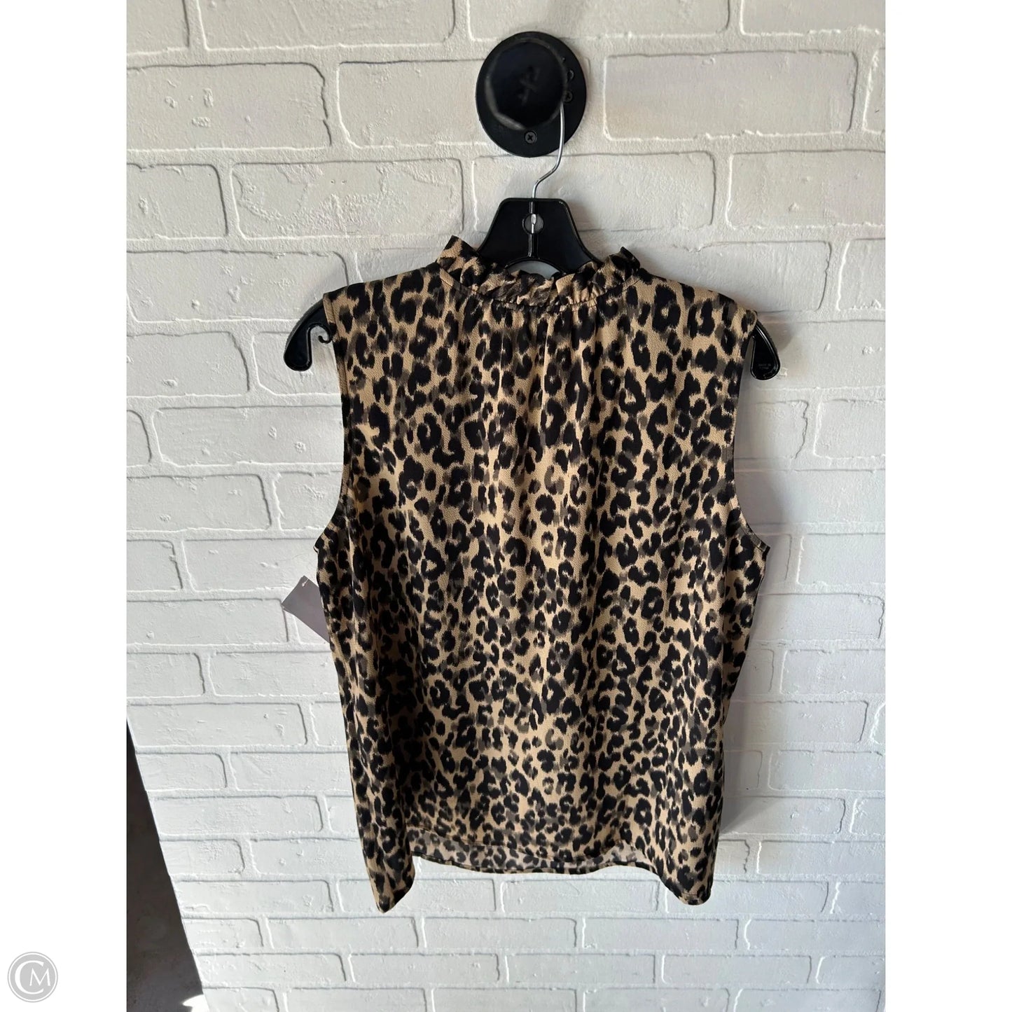 Top Sleeveless By Halogen In Black & Tan, Size: L