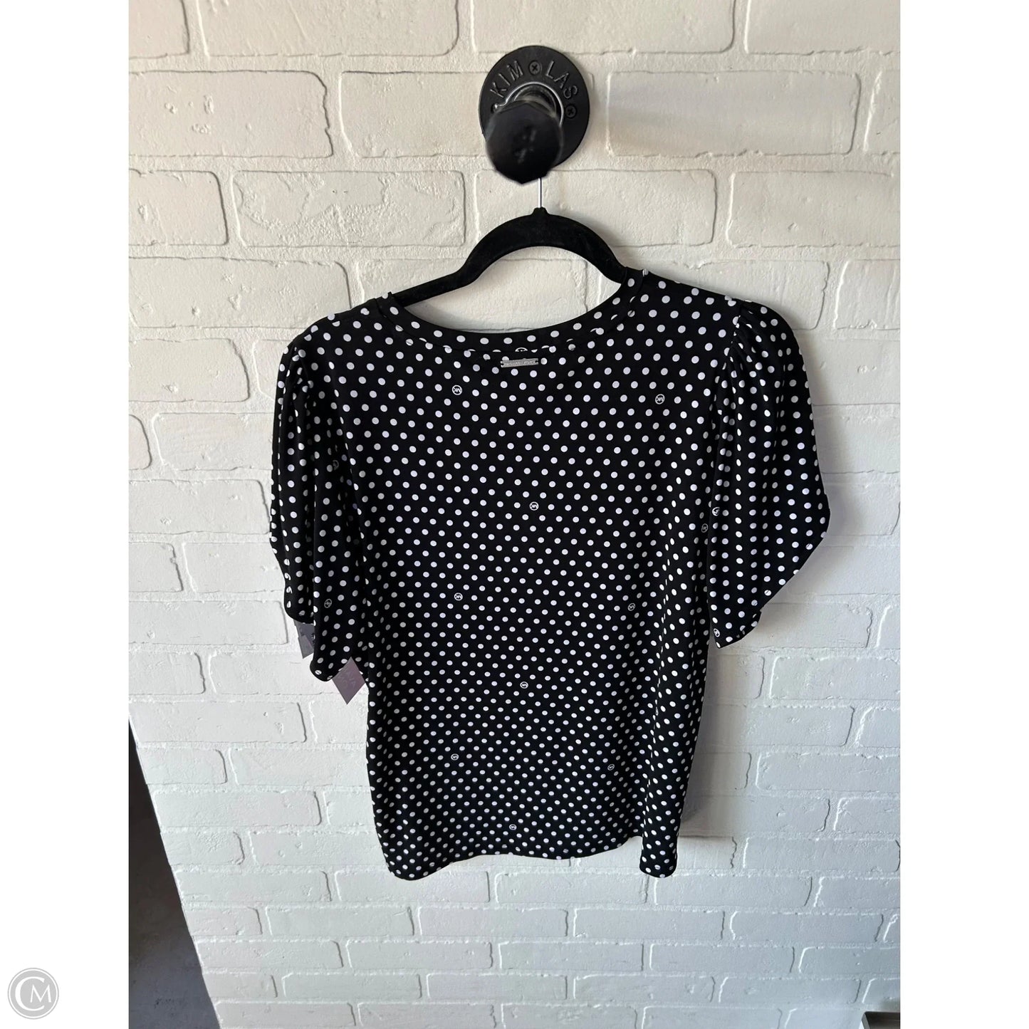 Top Short Sleeve By Michael By Michael Kors In Black & White, Size: L