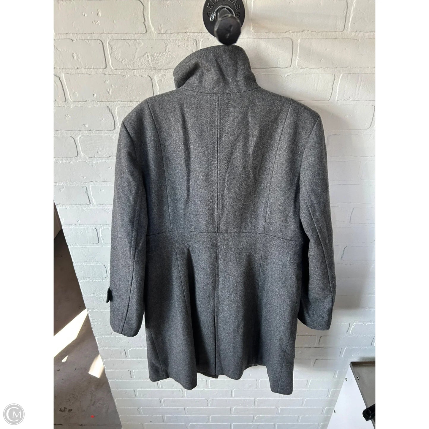 Coat Wool By Kenneth Cole In Grey, Size: L