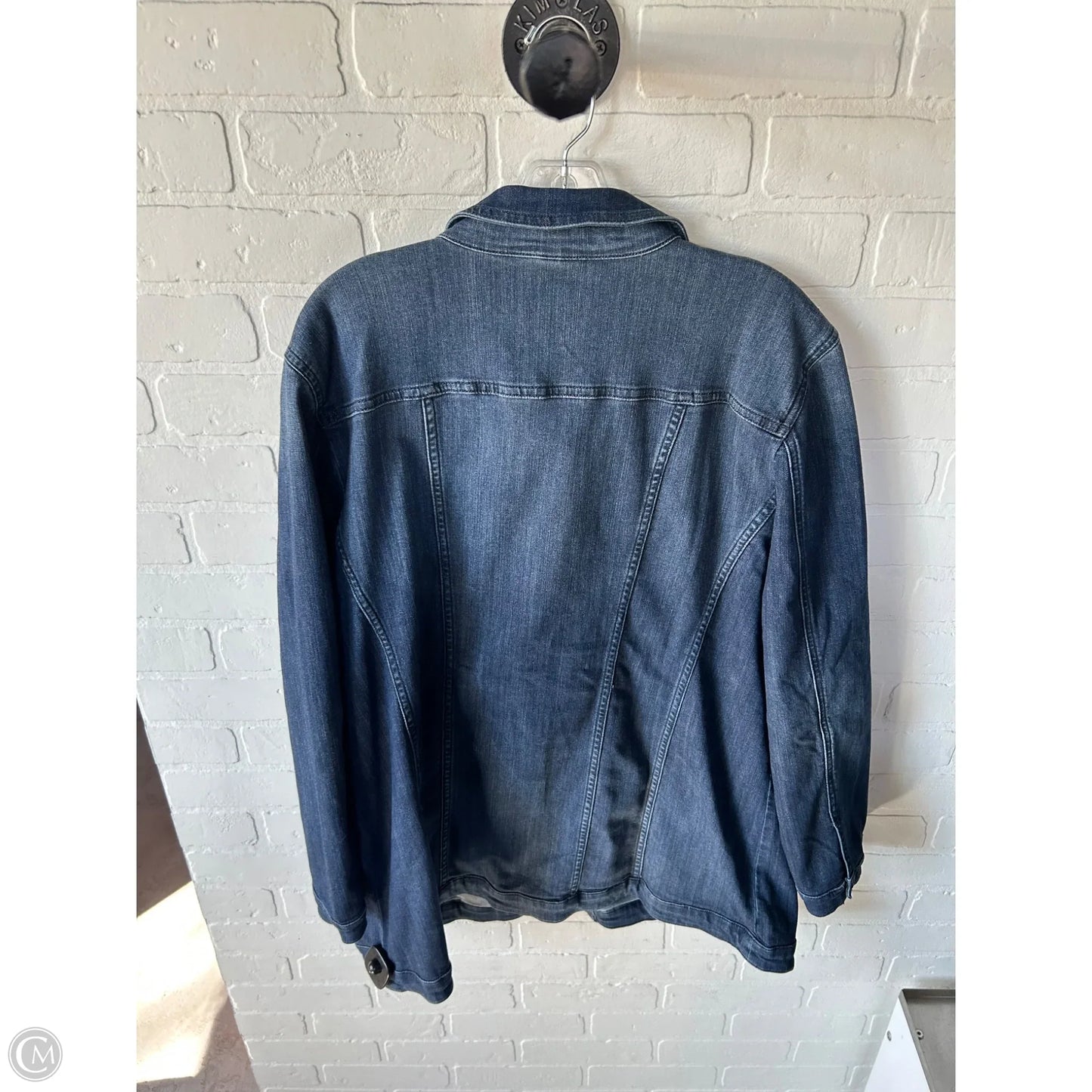 Jacket Denim By Chicos In Blue Denim, Size: Xxl