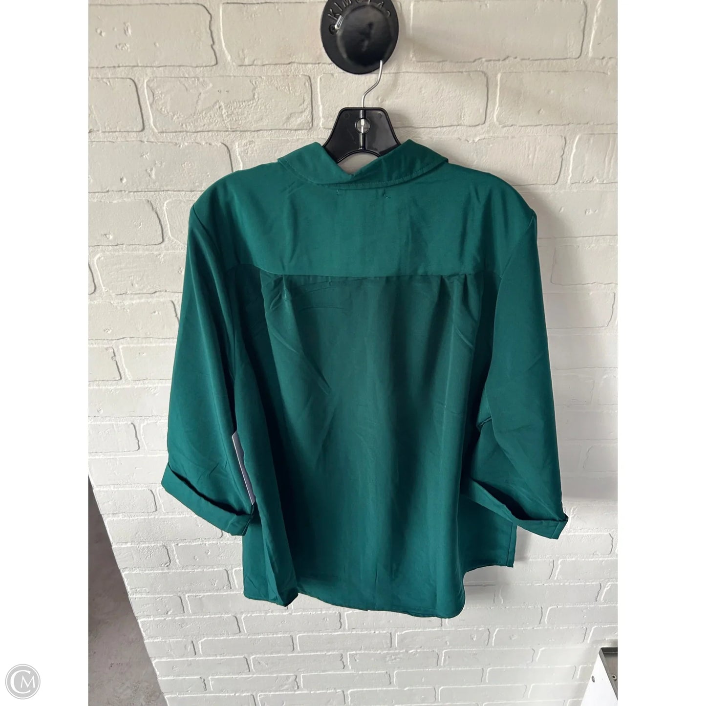 Top 3/4 Sleeve By Clothes Mentor In Green, Size: 1x