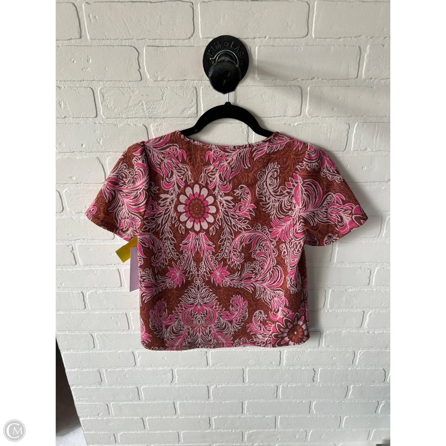Top Short Sleeve By Anthropologie In Pink, Size: S