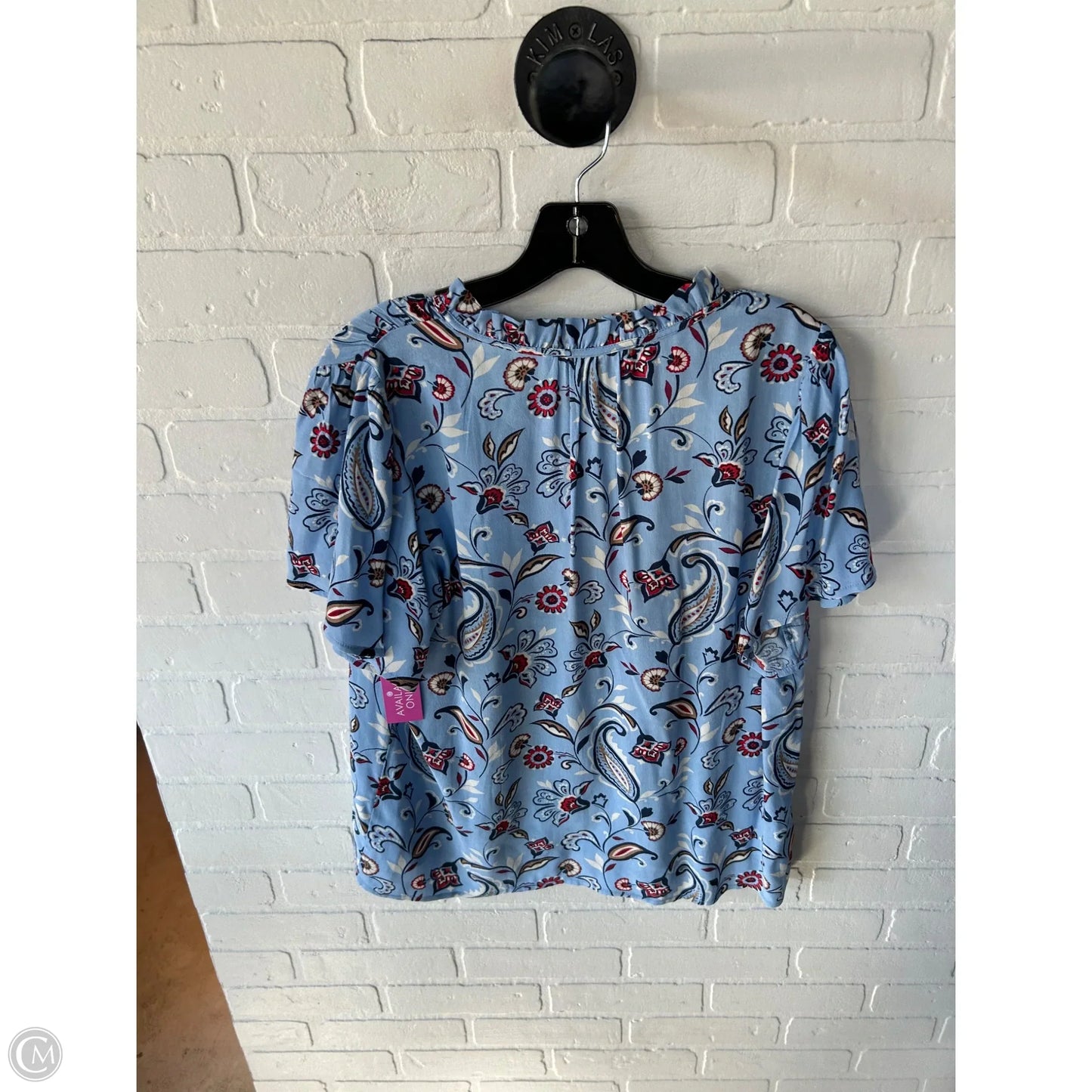 Top Short Sleeve By Loft In Blue, Size: M