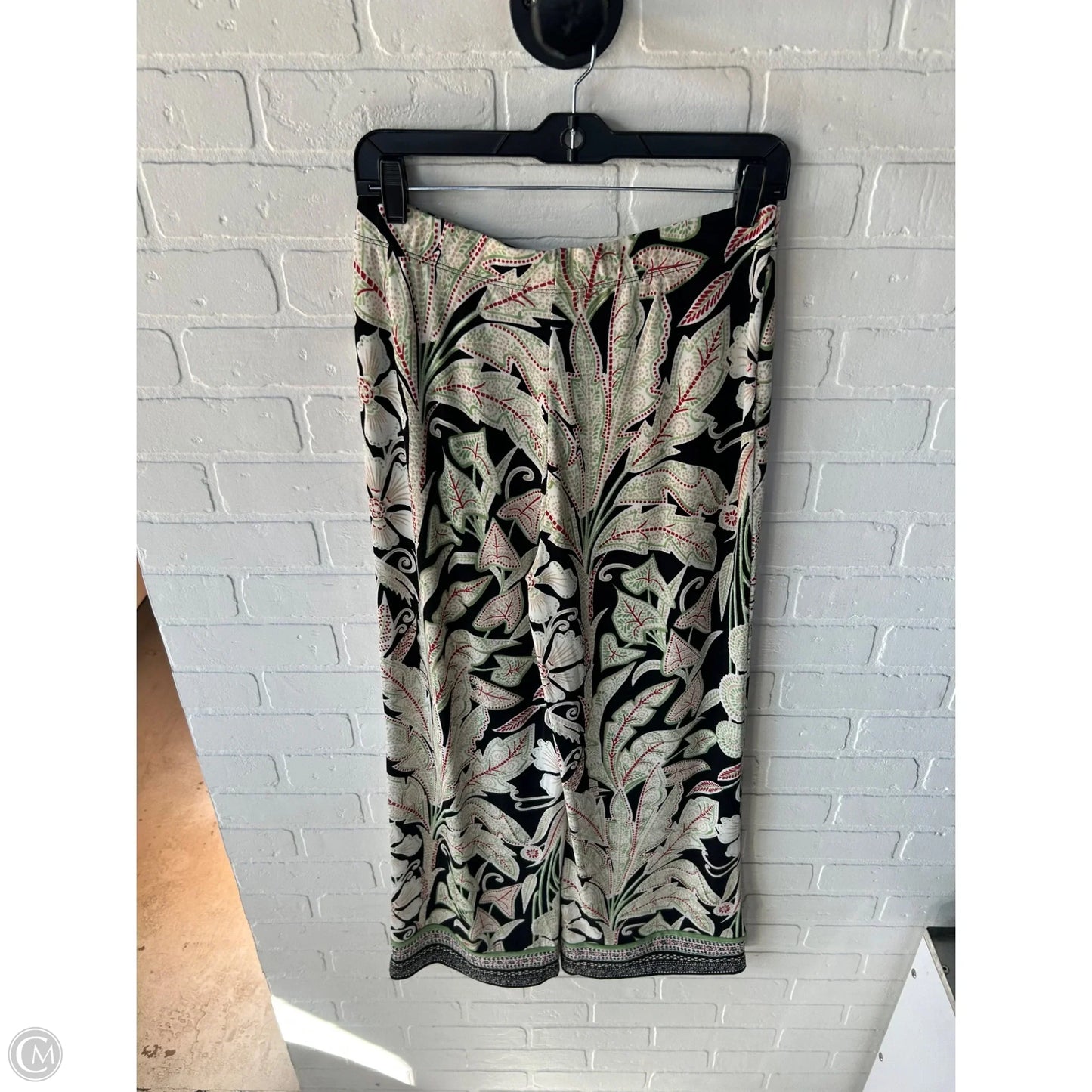 Pants Wide Leg By Chicos In Black & Green, Size: 4