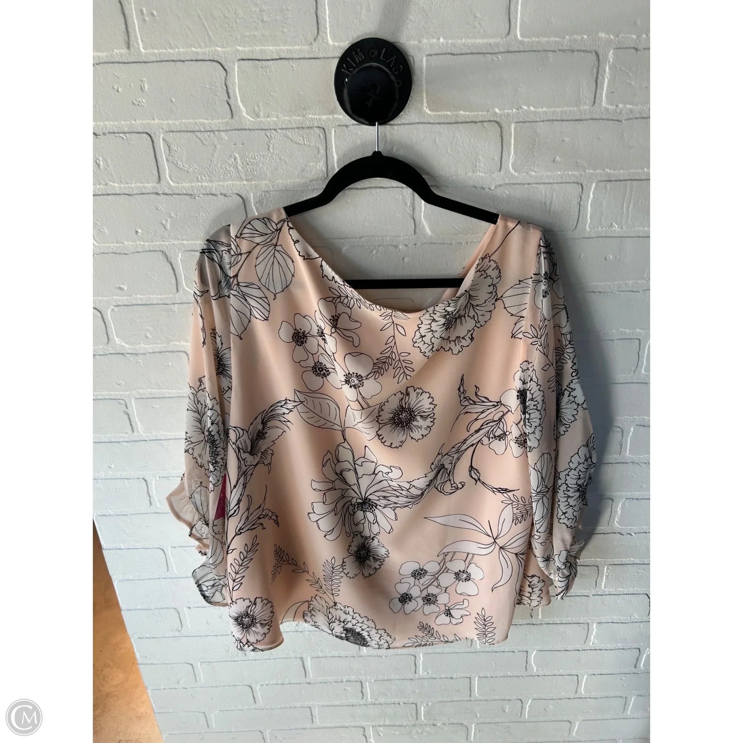 Top 3/4 Sleeve By Calvin Klein In Peach, Size: Xl