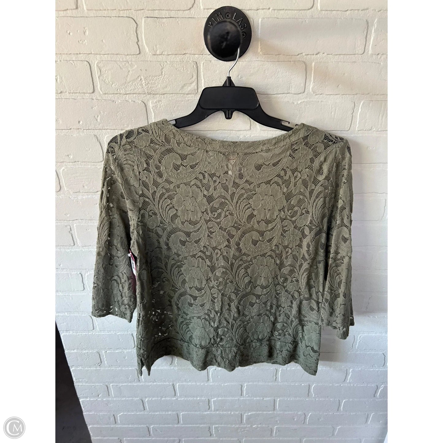 Top 3/4 Sleeve By Chicos In Green, Size: M