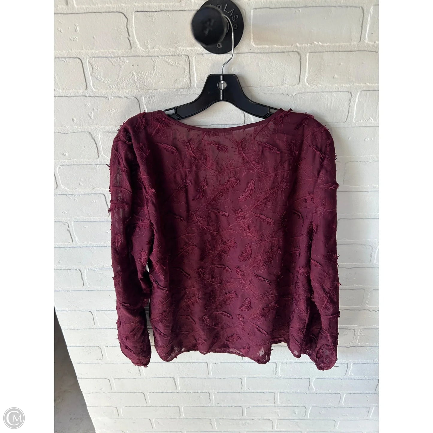 Top Long Sleeve By Chicos In Maroon, Size: L