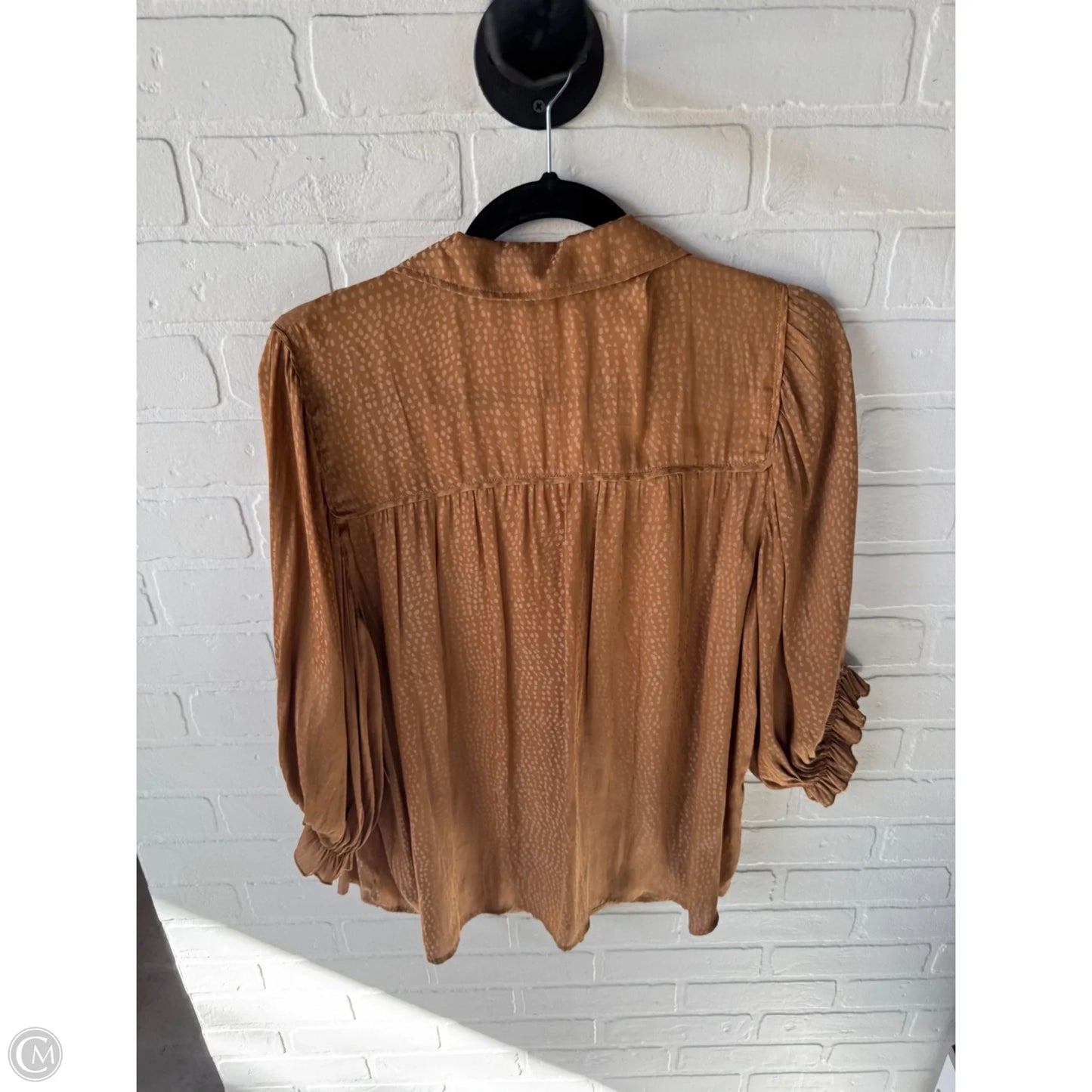 Top 3/4 Sleeve By Democracy In Brown, Size: 1x