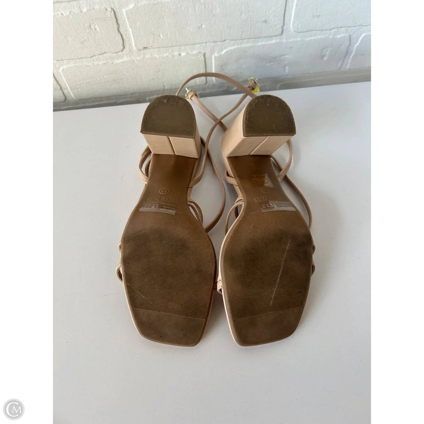 Sandals Heels Block By Dream Pairs In Tan, Size: 8.5