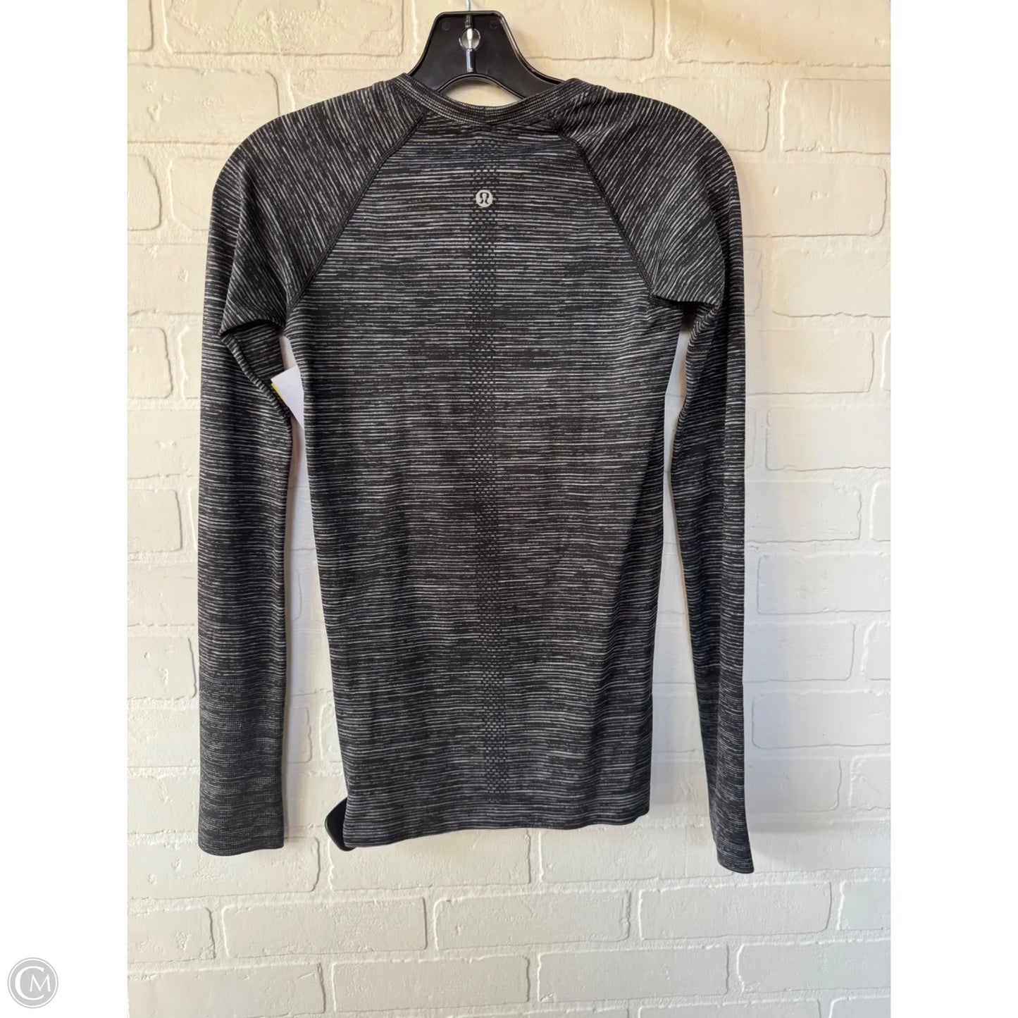 Athletic Top Long Sleeve Crewneck By Lululemon In Black & Grey, Size: S