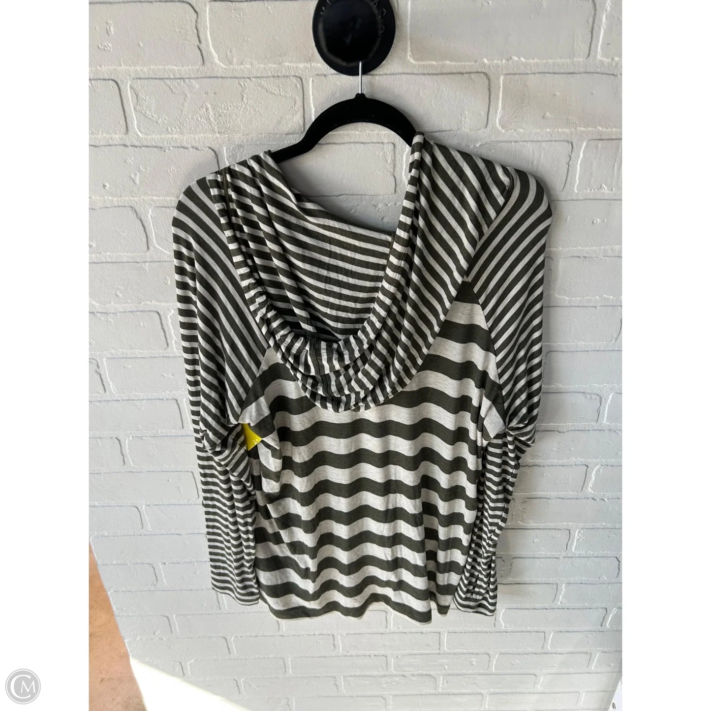 Top Long Sleeve By Cabi In Cream & Green, Size: M