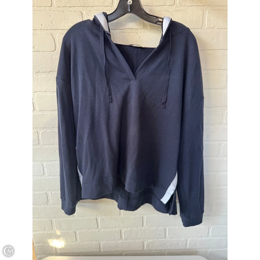 Sweatshirt Hoodie By Loft In Blue & White, Size: L