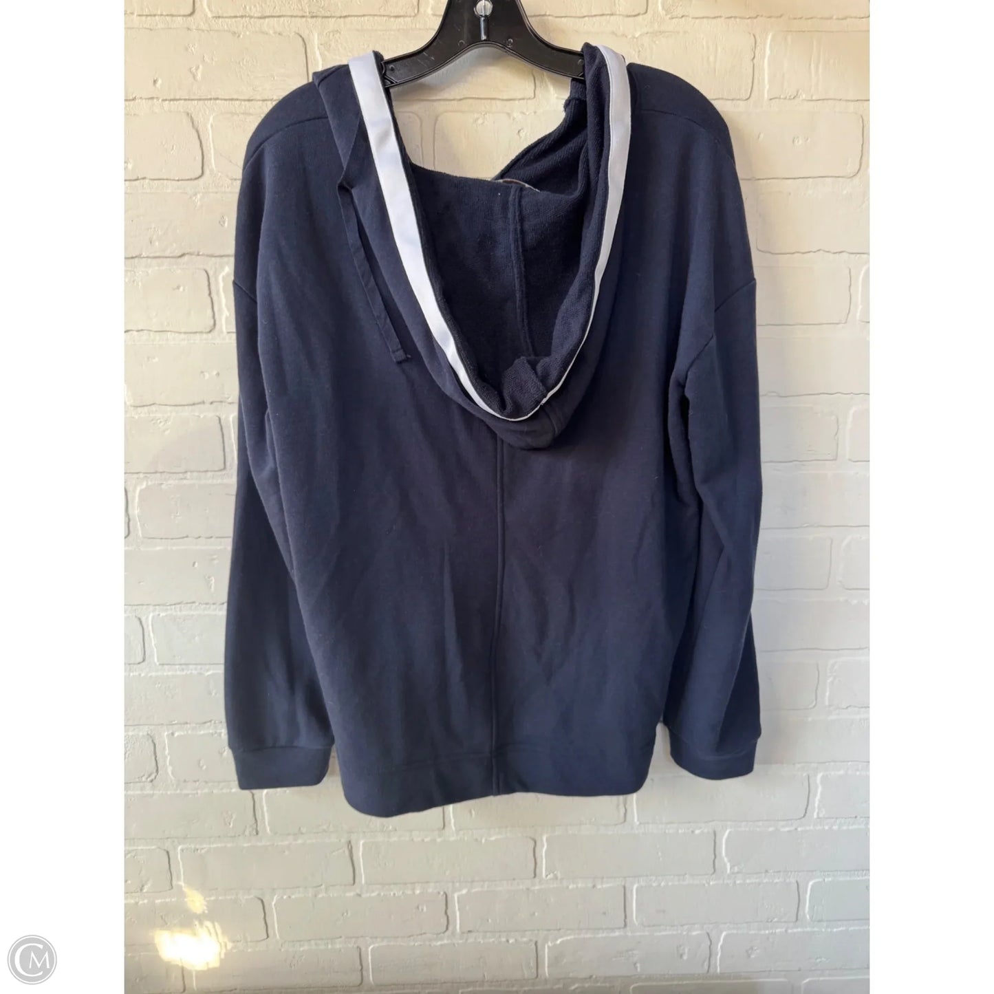 Sweatshirt Hoodie By Loft In Blue & White, Size: L