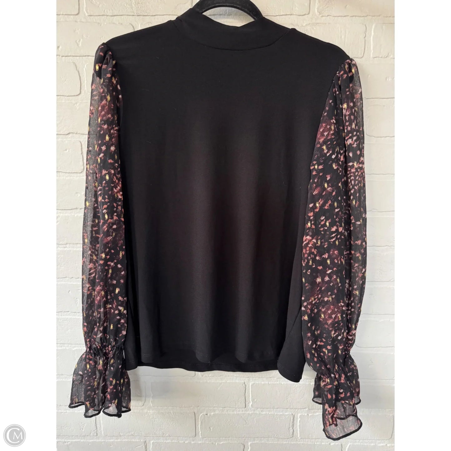 Top Long Sleeve By Cece In Black, Size: L
